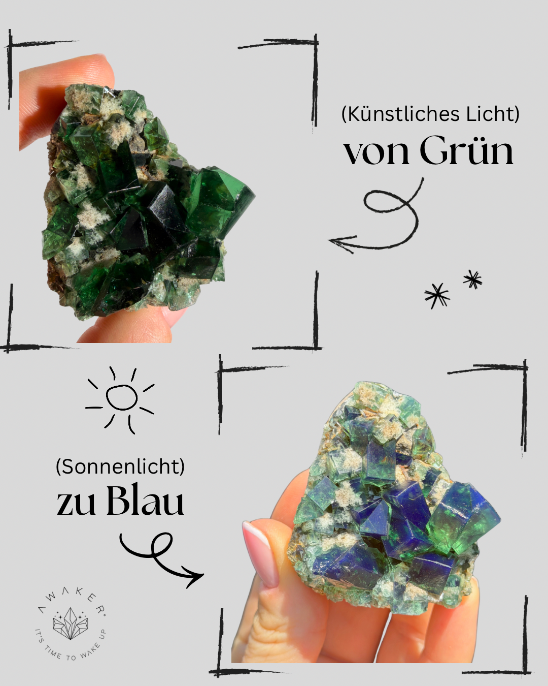 Farbwechsel Fluorit Cluster | Pyjama Pocket