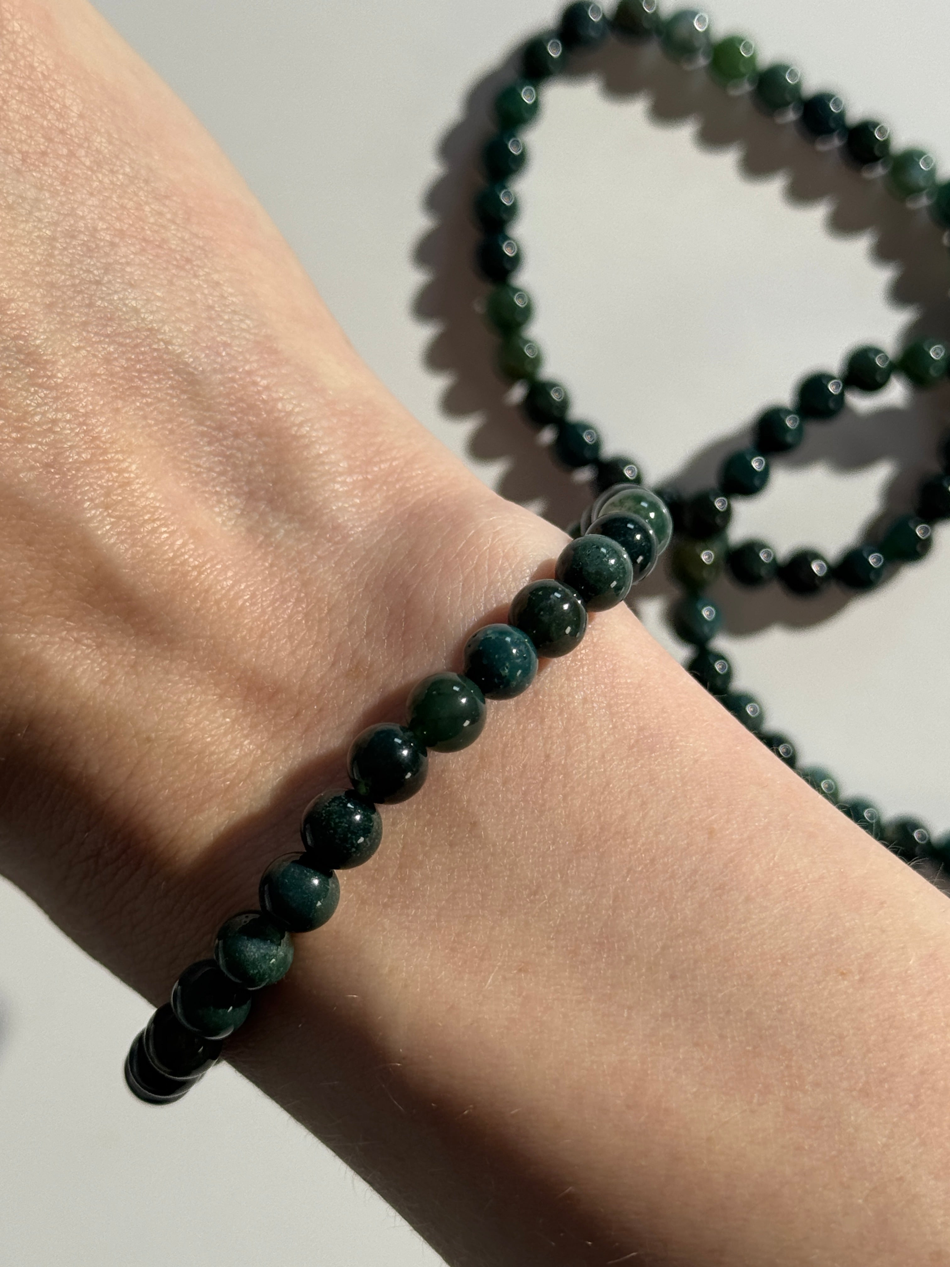 Moosachat Kugelarmband Medium