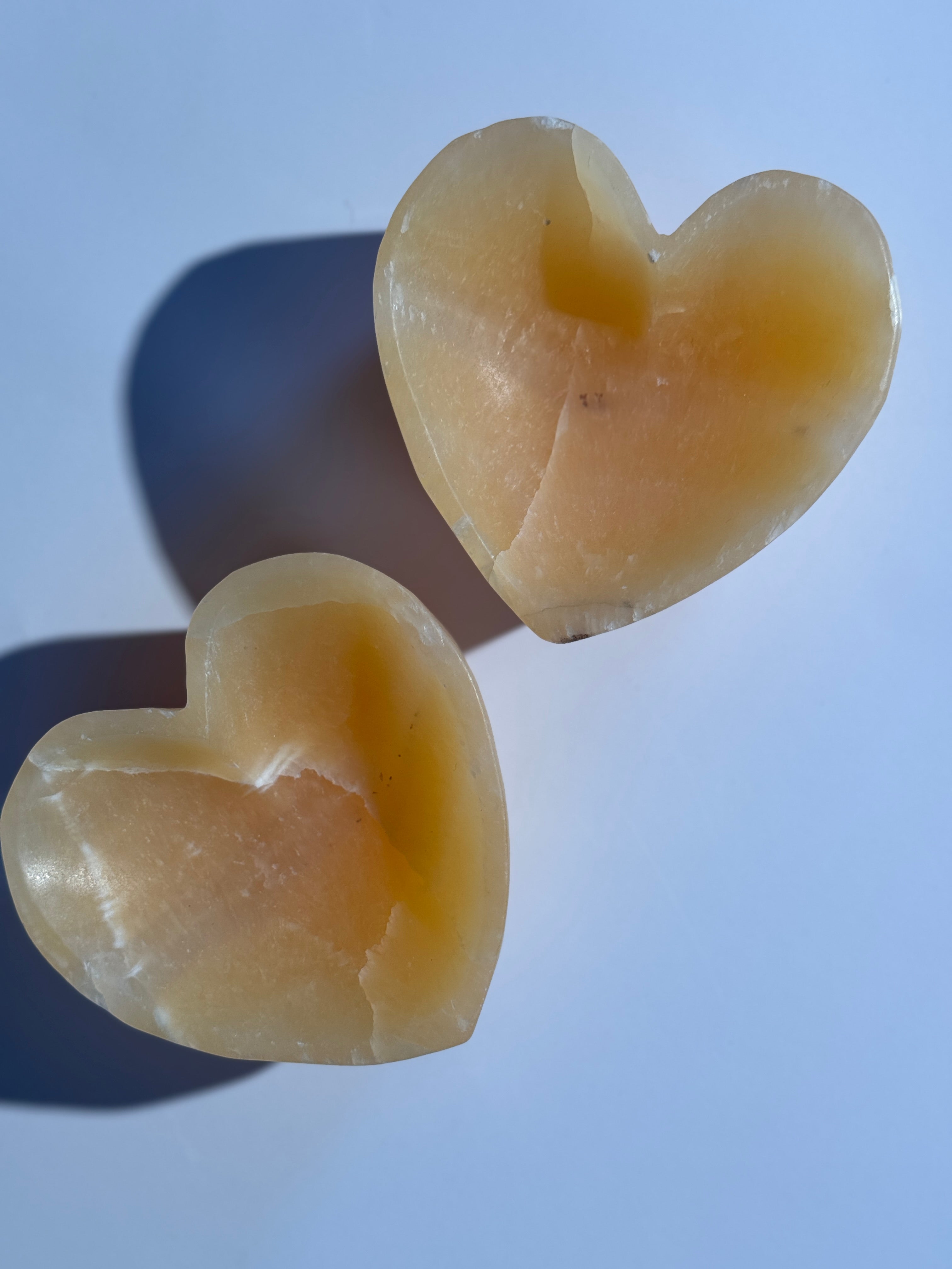 Orangencalcit Schale Herz (kräftig)