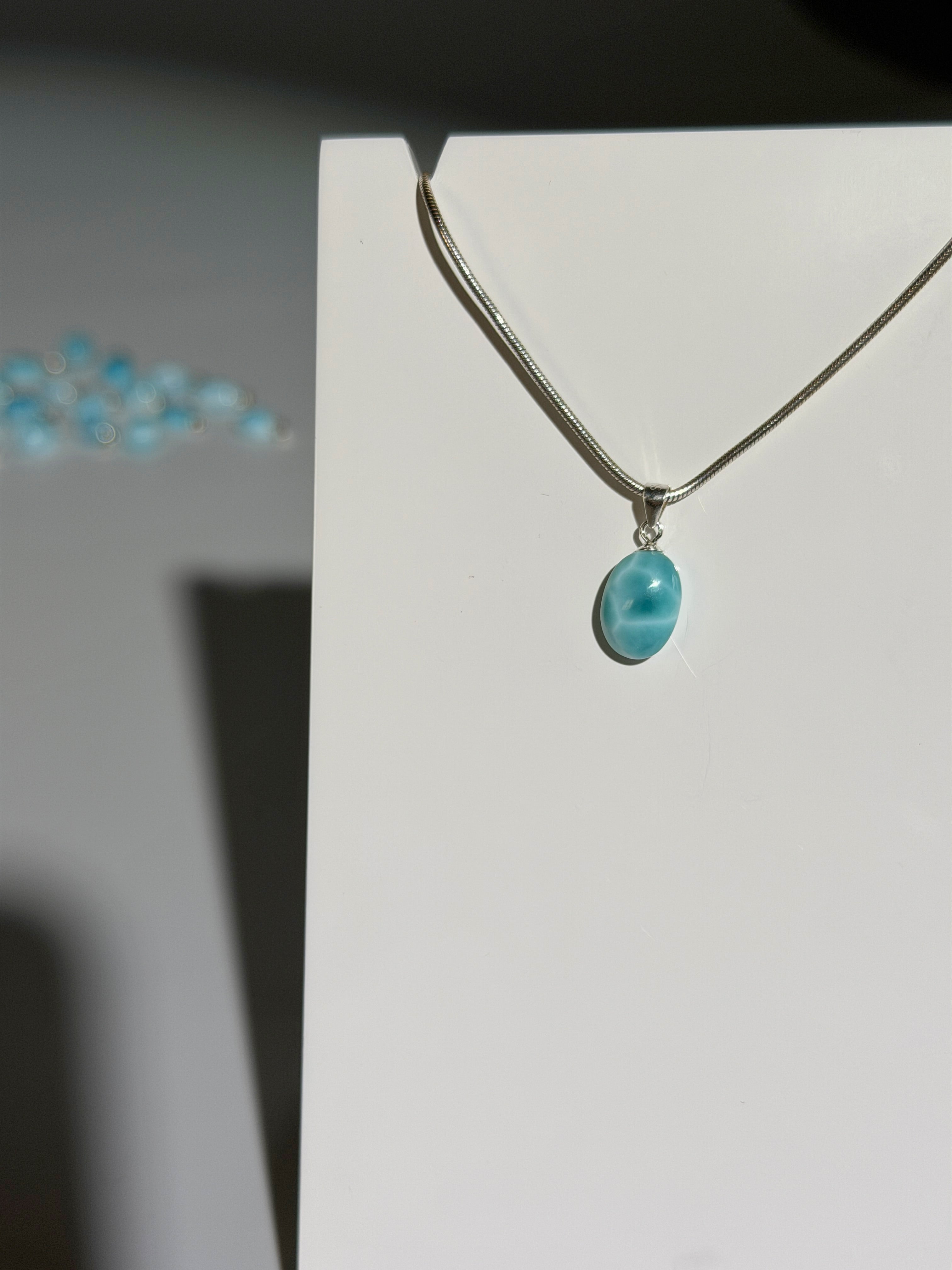 Larimar Anhänger | Freeform | 925 Sterling Silber