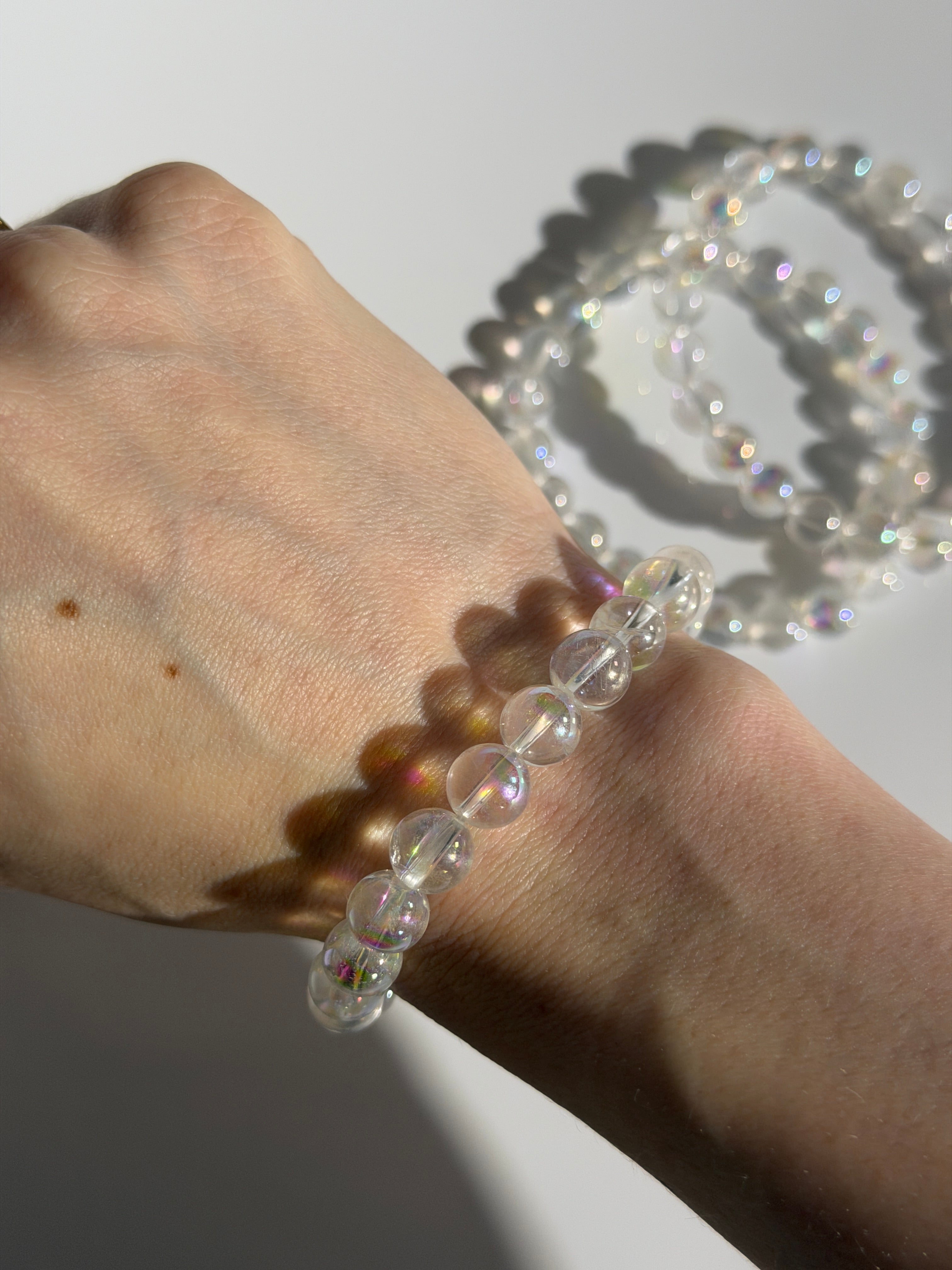 Aura Bergkristall Kugelarmband