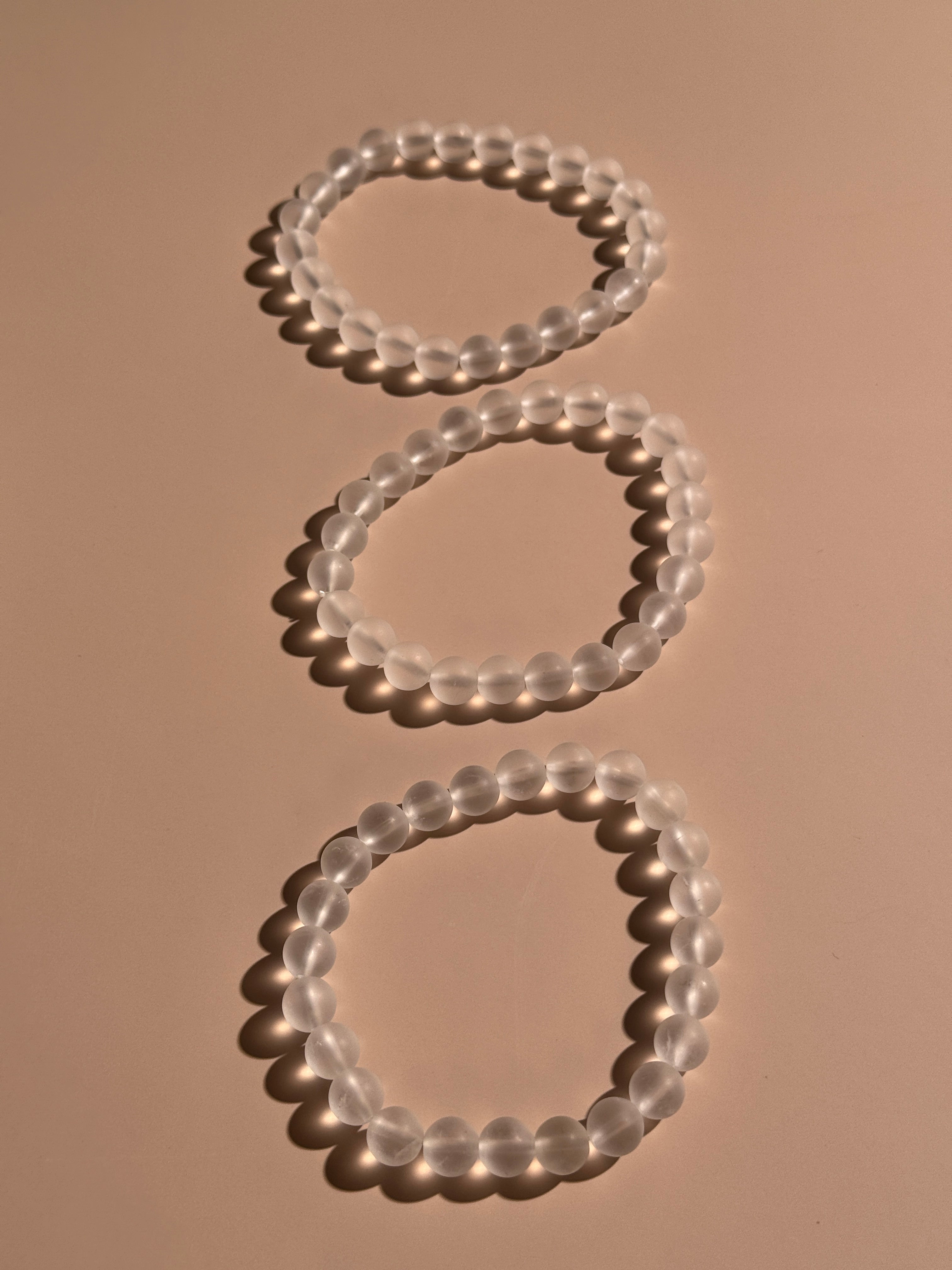 Bergkristall Kugelarmband Matt