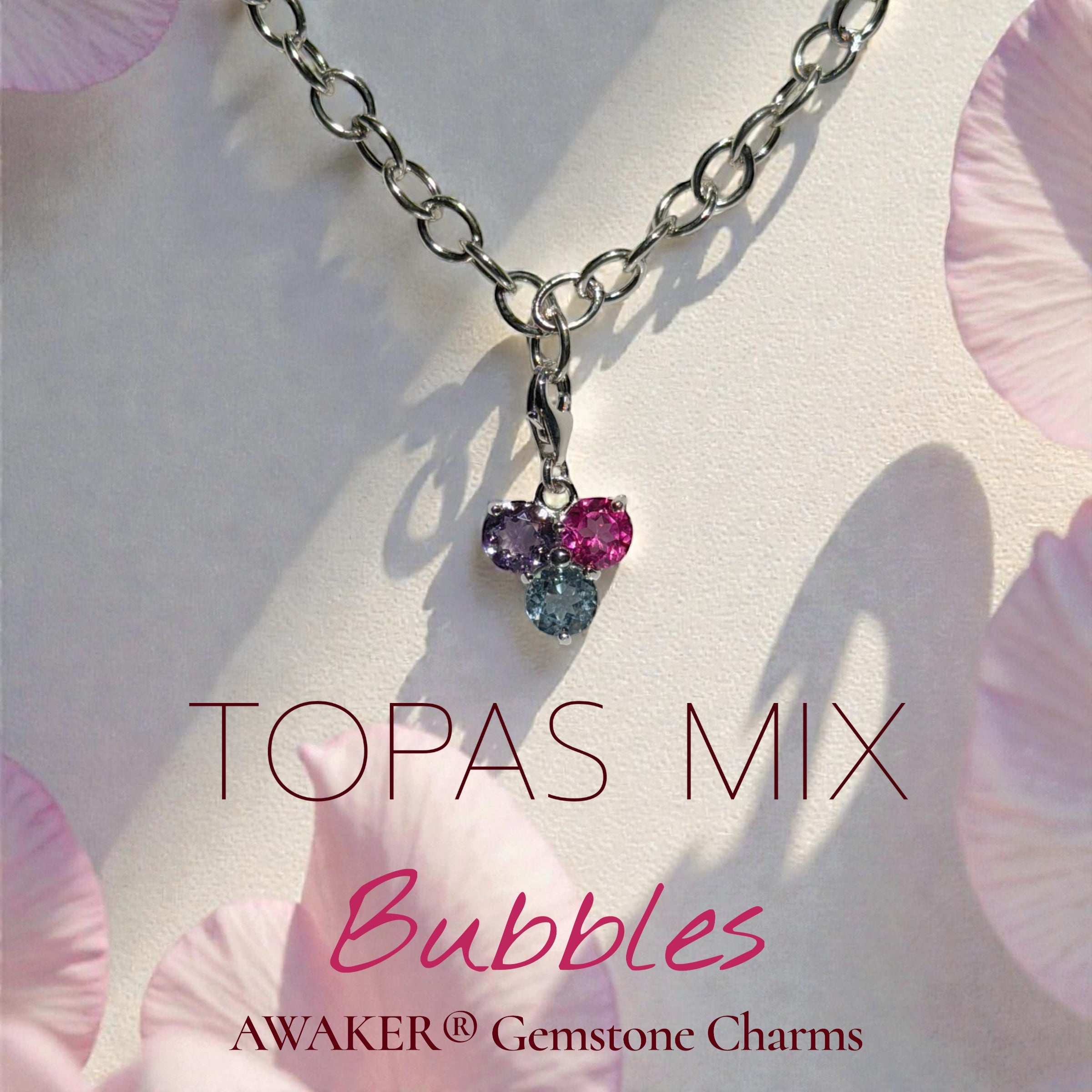Bubble Charm - Topas & Amethyst