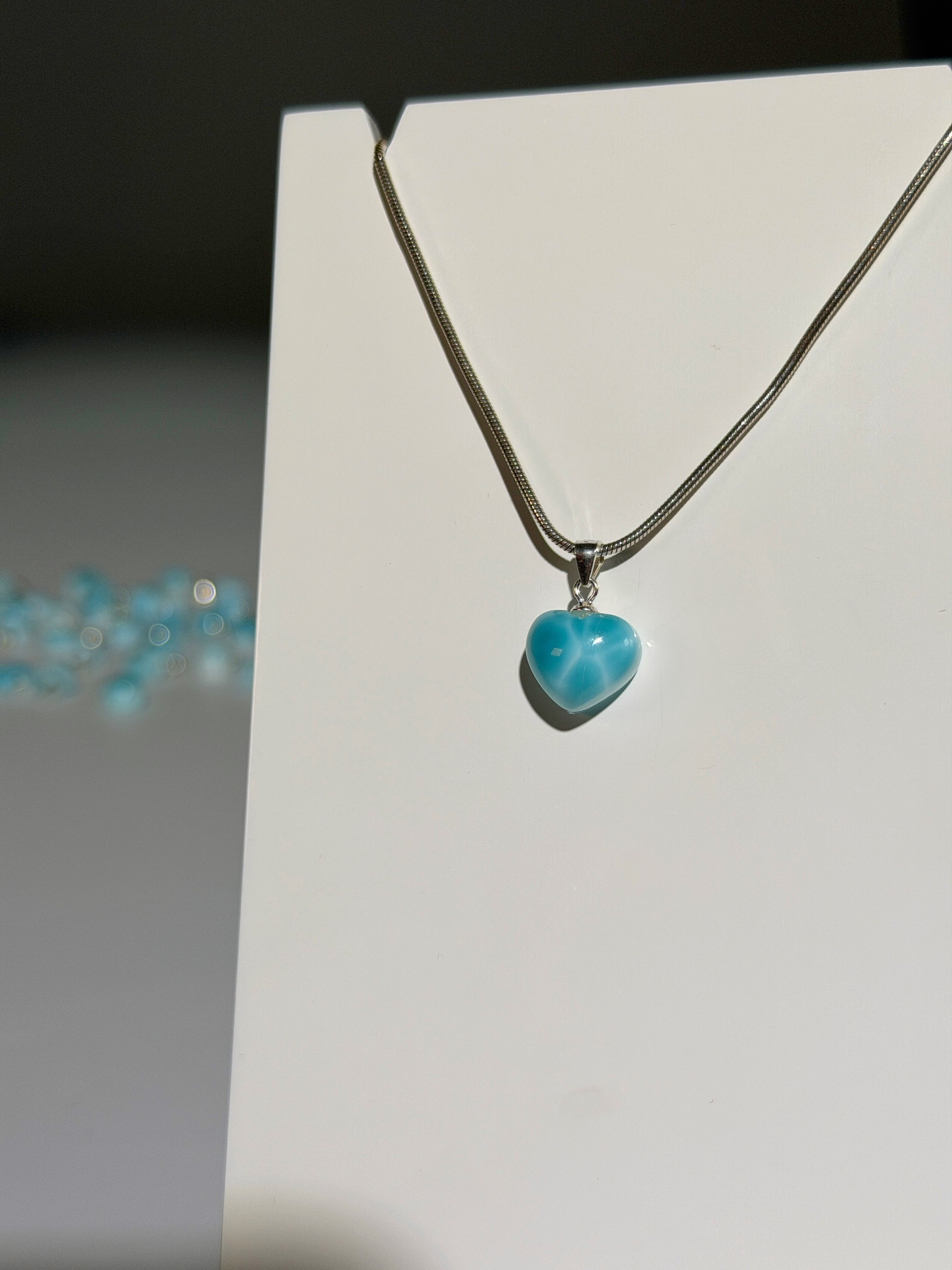 Larimar Anhänger | Herz | 925 Sterling Silber