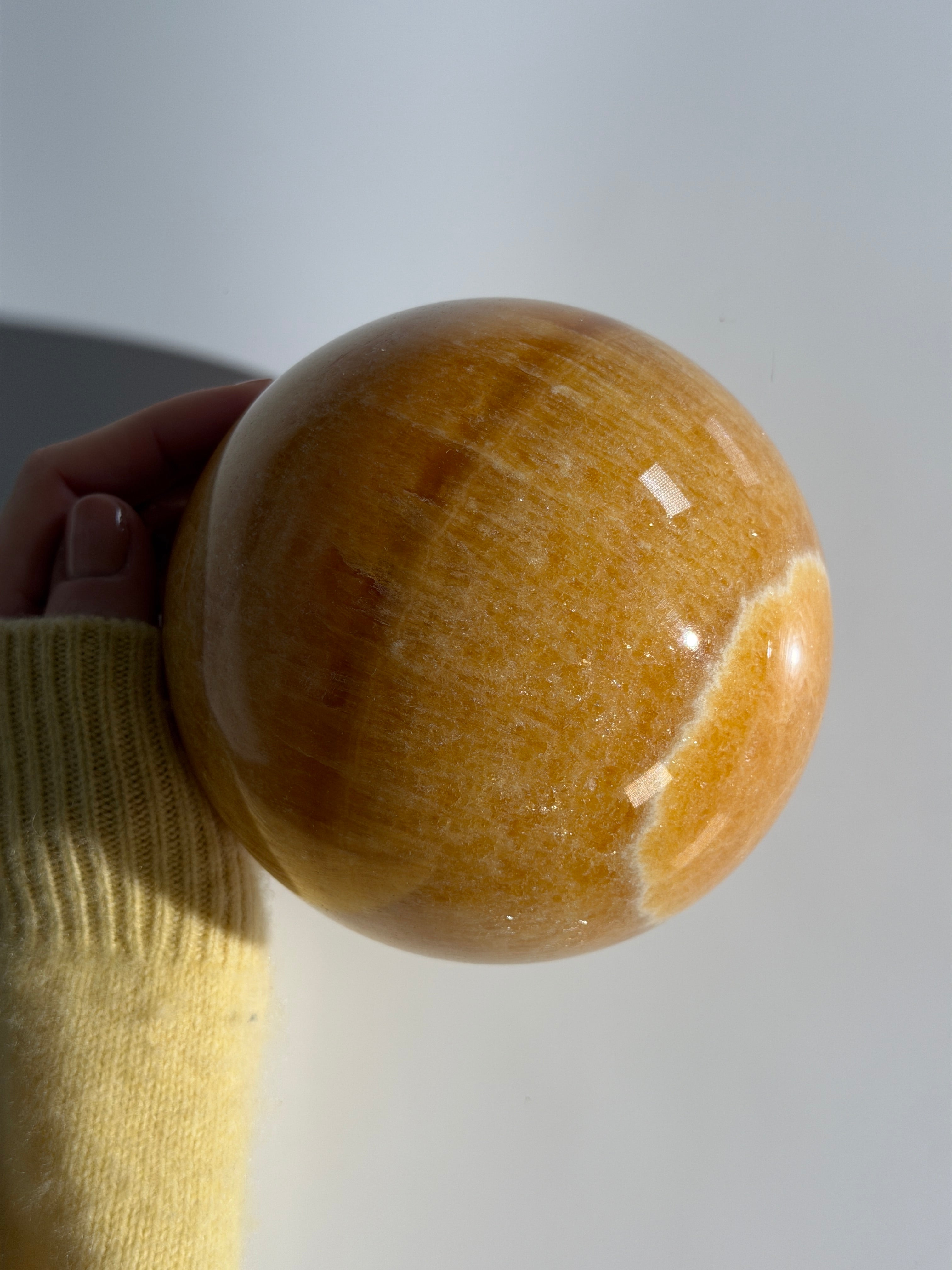 Orangen Calcit Kugel XL | Unikat