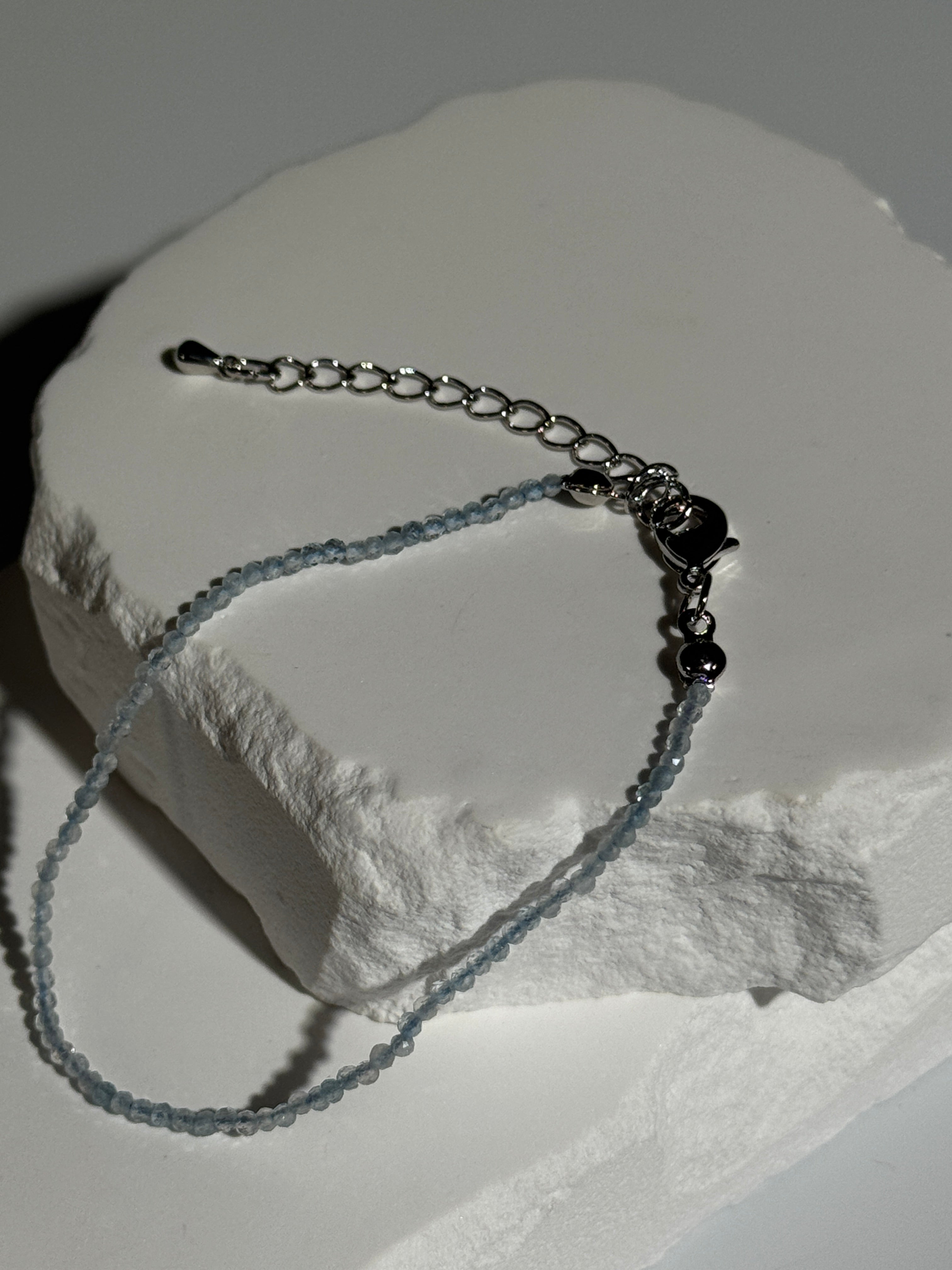 Aquamarin Armband mit Verlängerung
