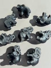 Silber Obsidian Elefant