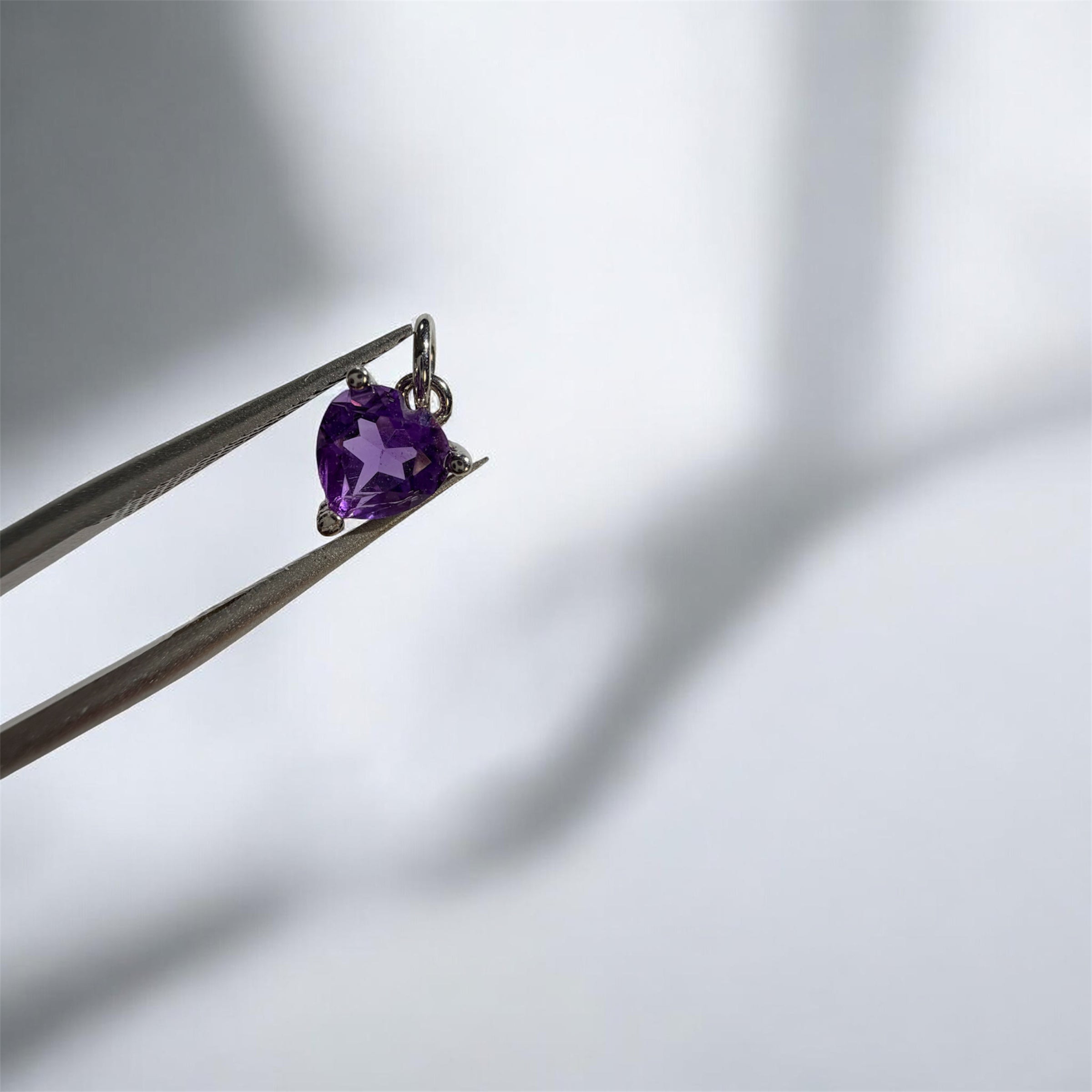 Amethyst Anhänger - Heart | 925 Sterling Silber