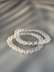 Bergkristall Kugelarmband Matt