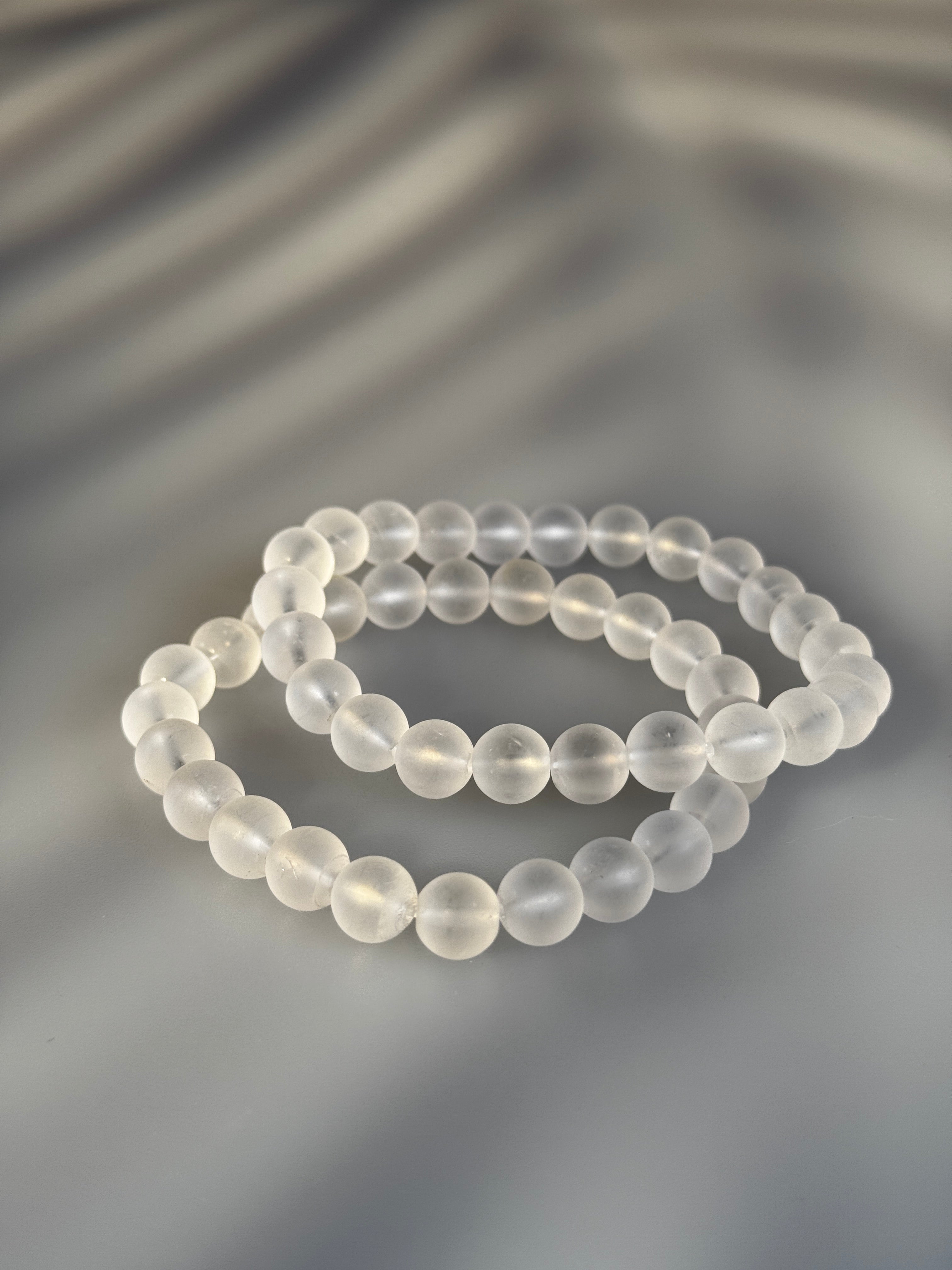 Bergkristall Kugelarmband Matt
