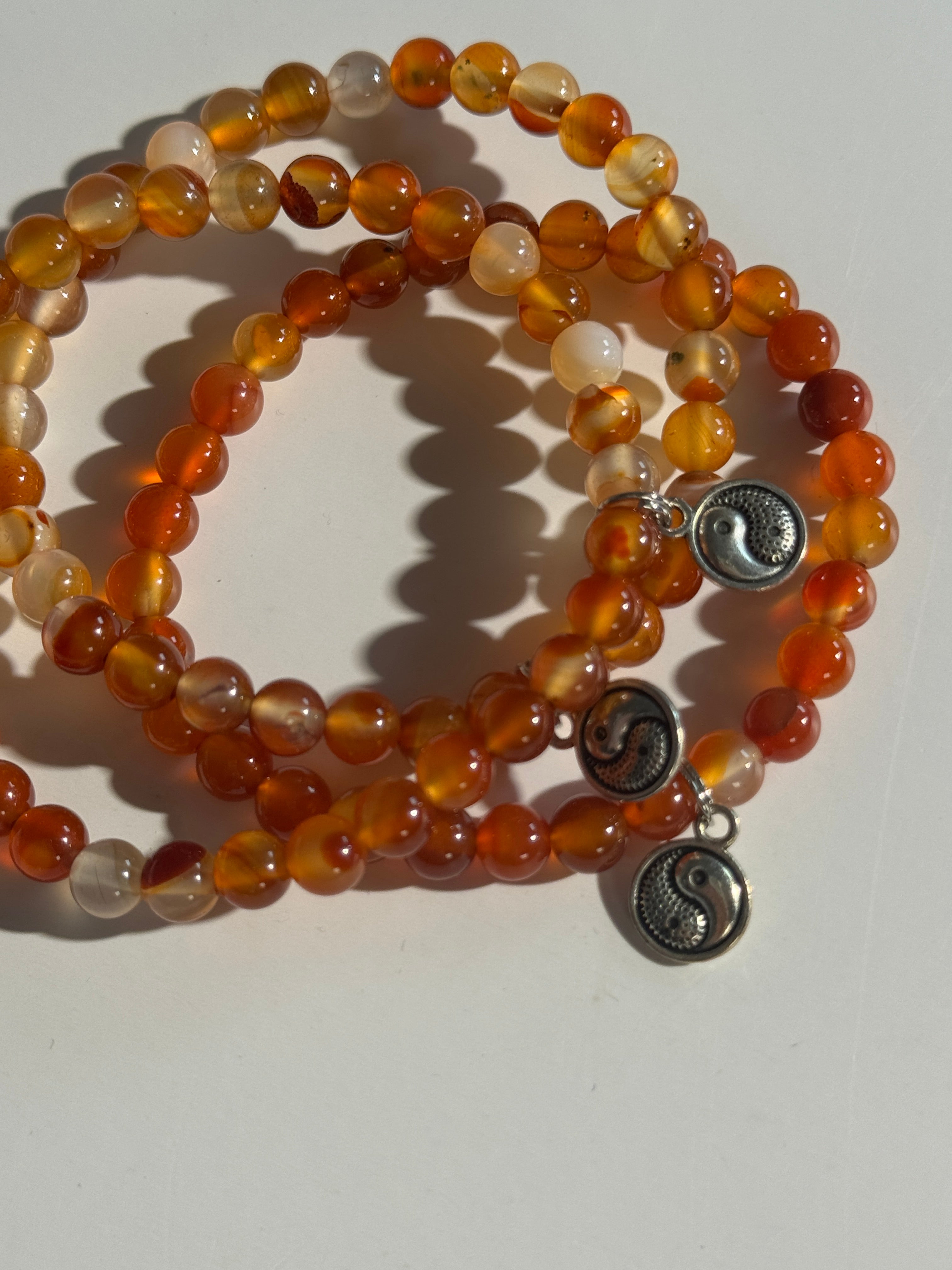 Karneol Yin & Yang Kugelarmband