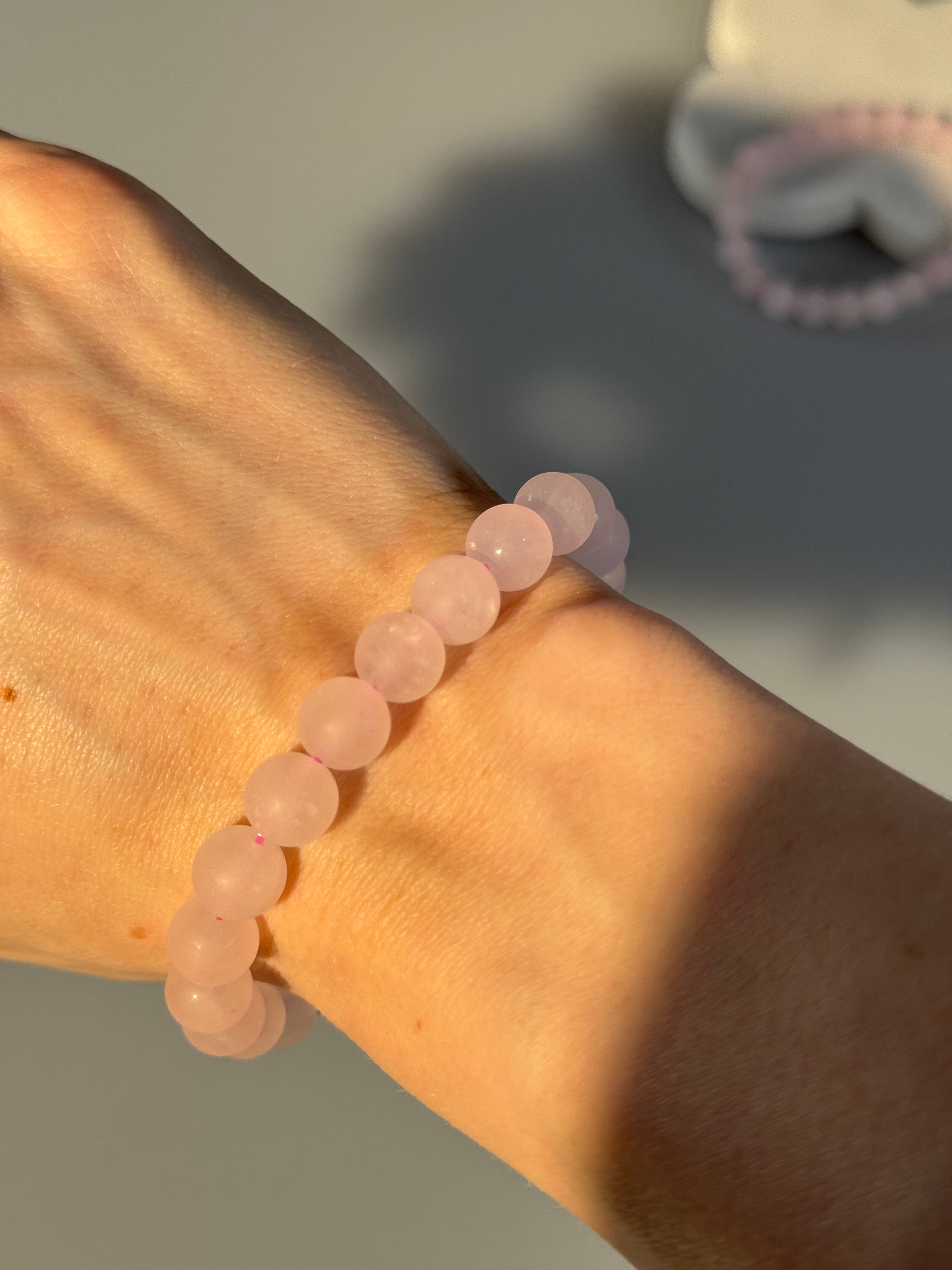 Rosenquarz Matt Kugelarmband
