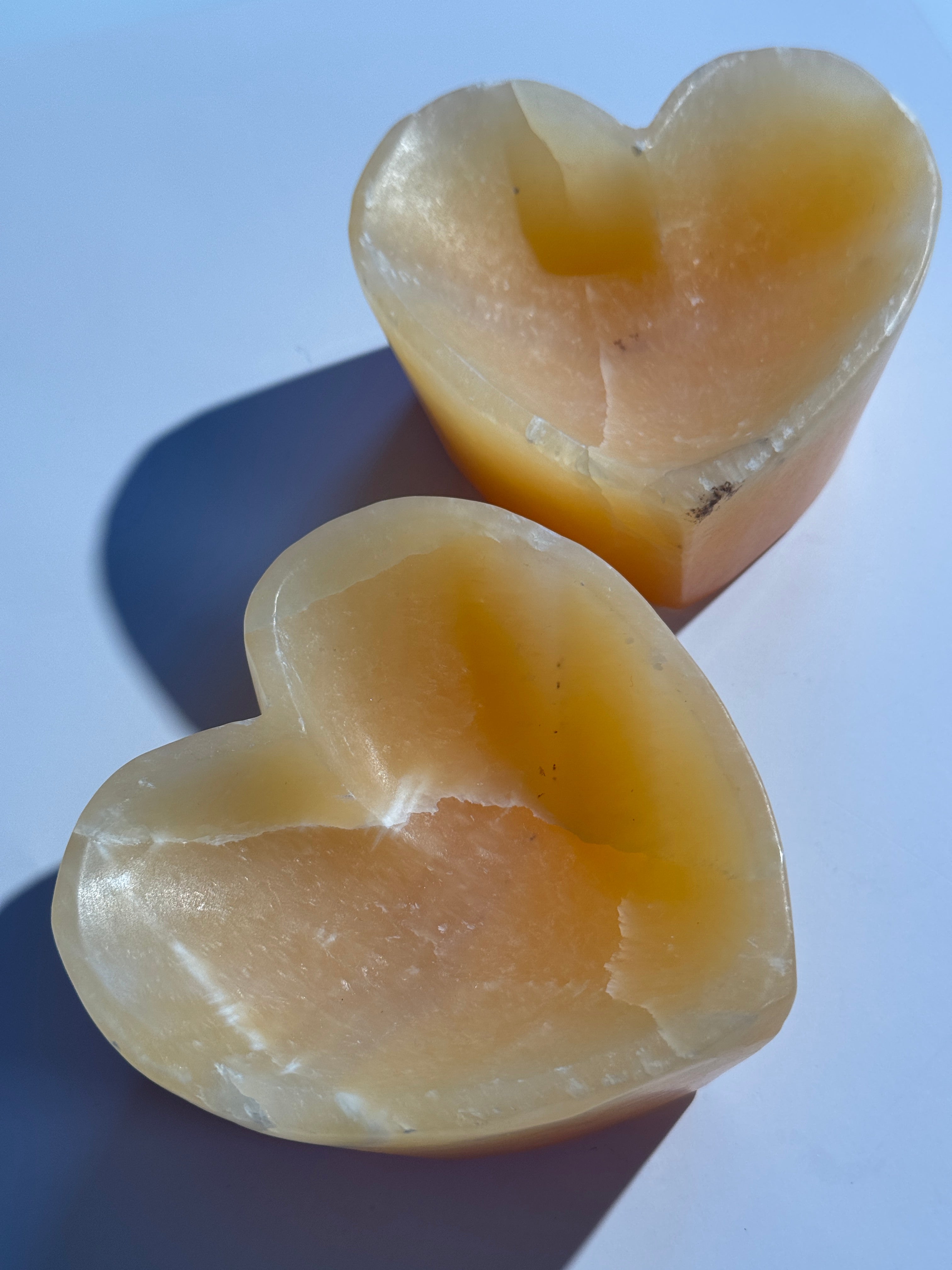 Orangencalcit Schale Herz (kräftig)