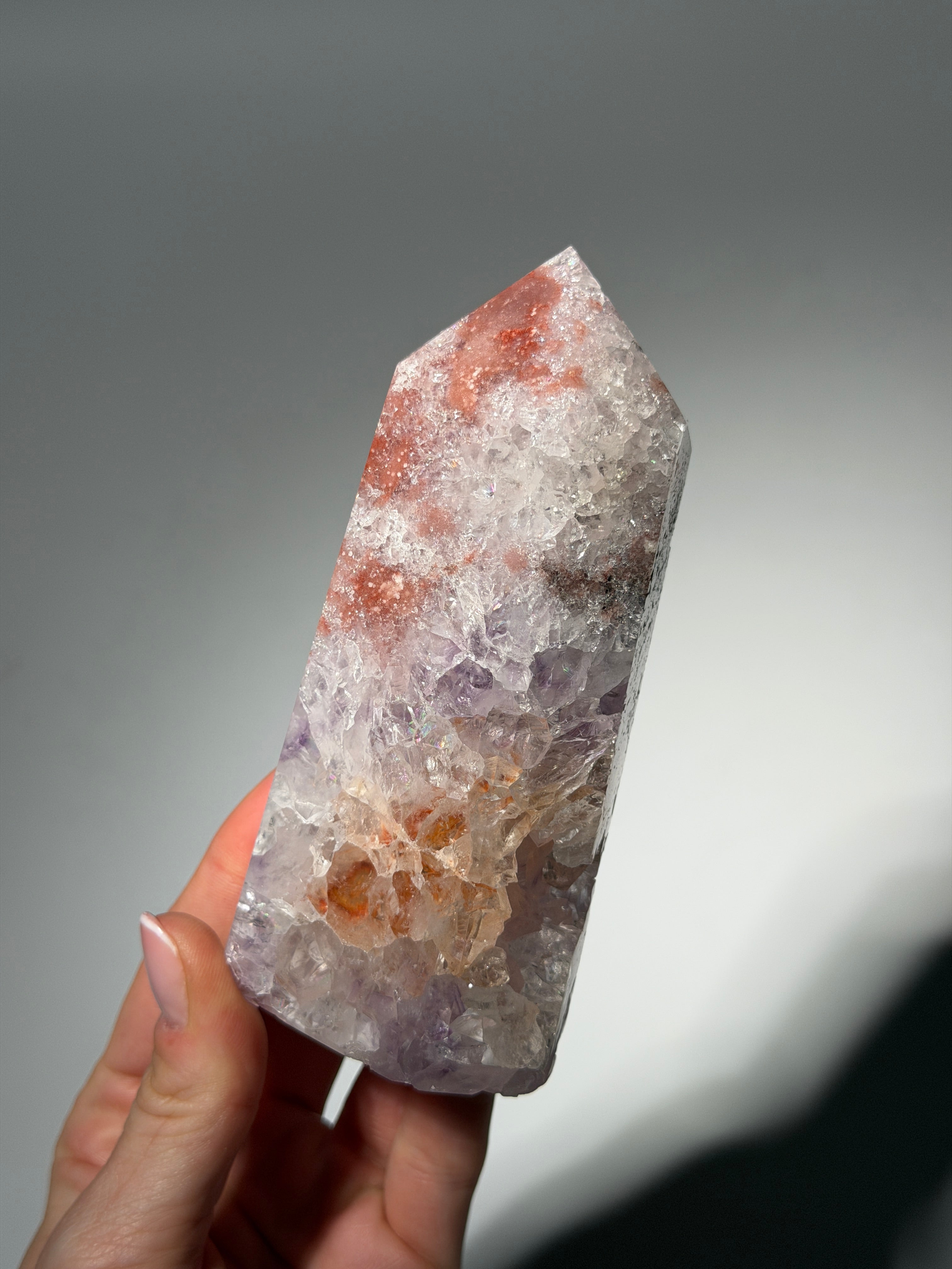 Raspberry Pink Amethyst Obelisk / l