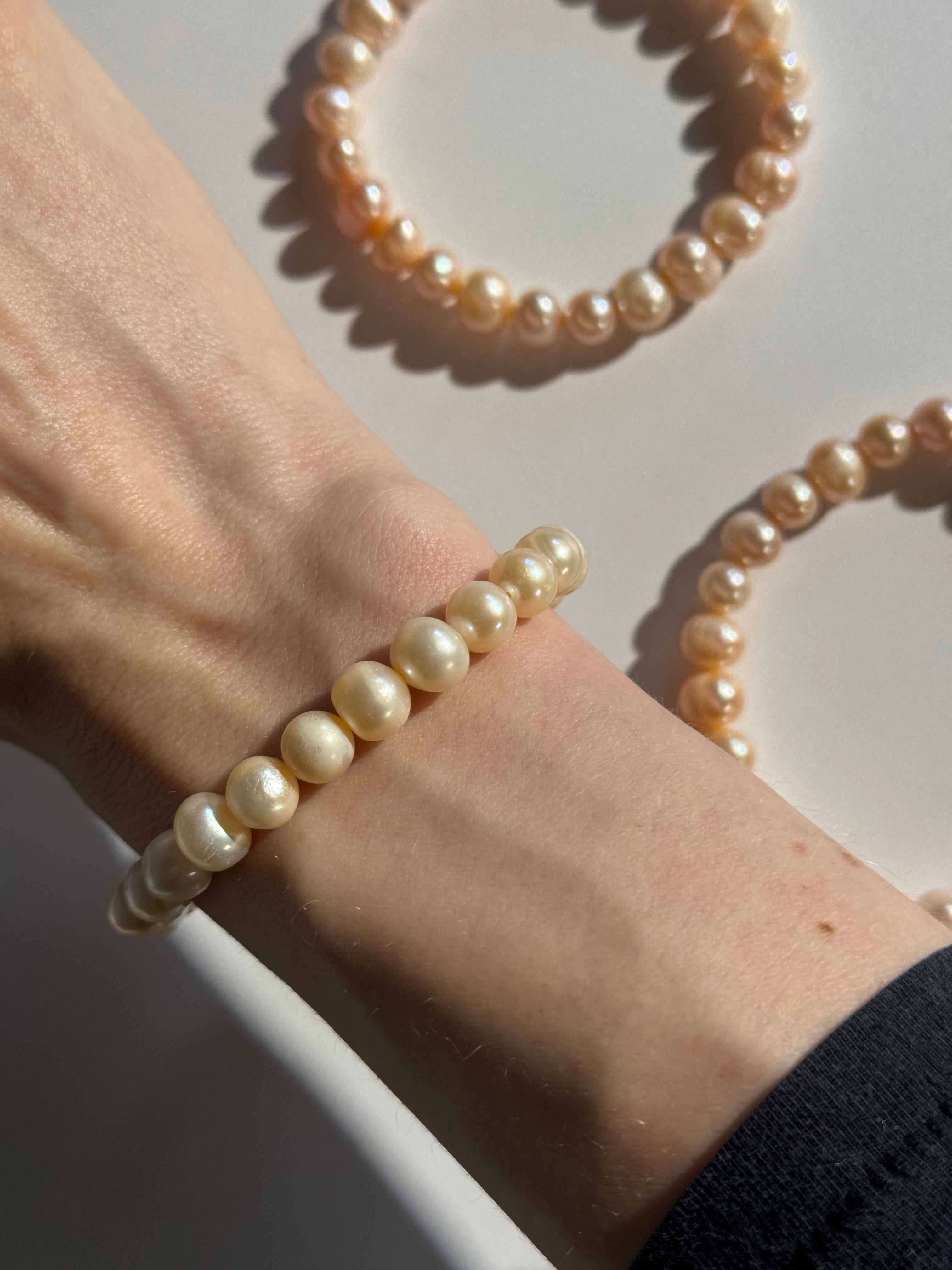 Perlmutt Champagner Kugelarmband