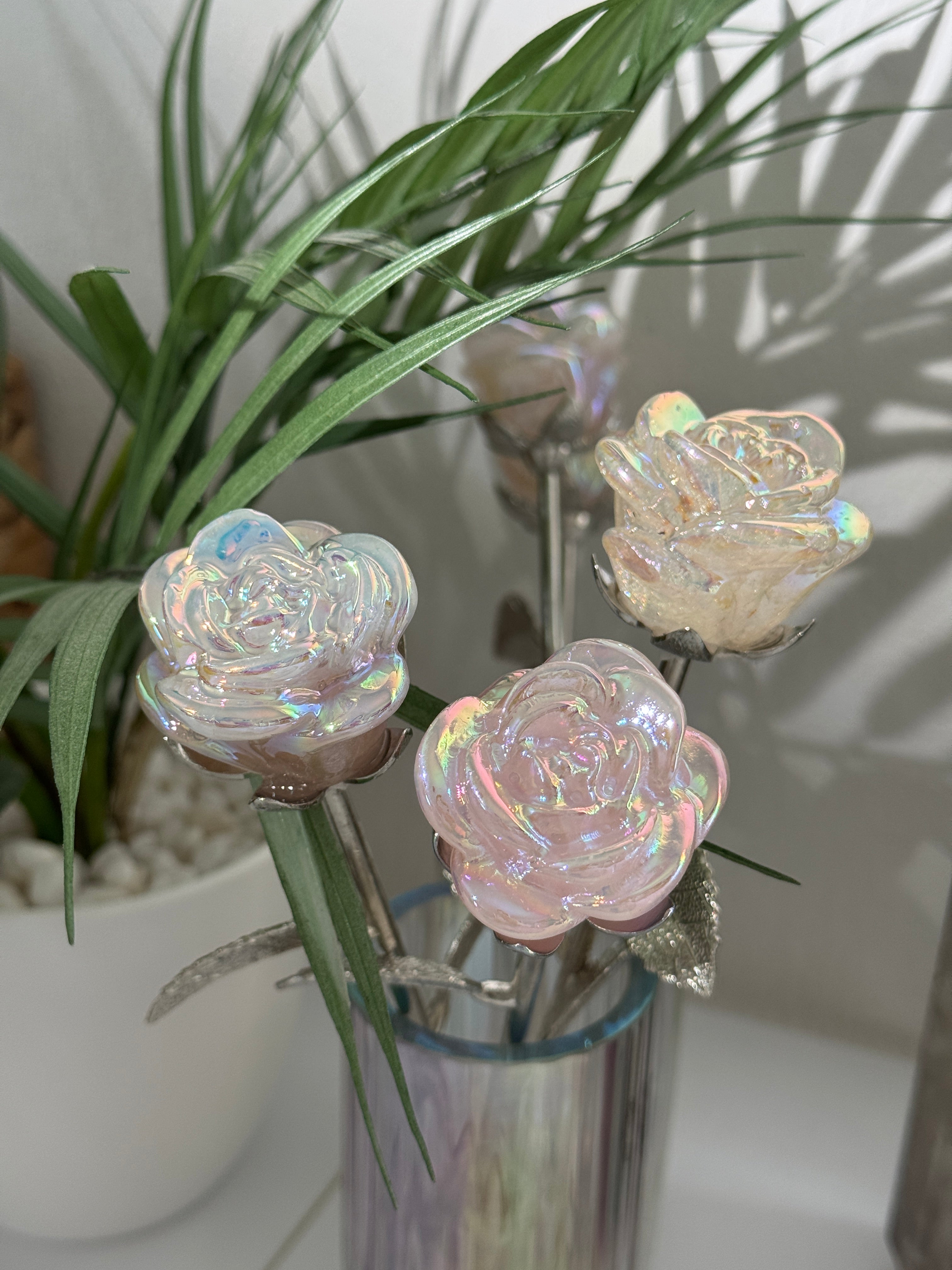 Mystery Edelsteinrose Angel Aura Silber