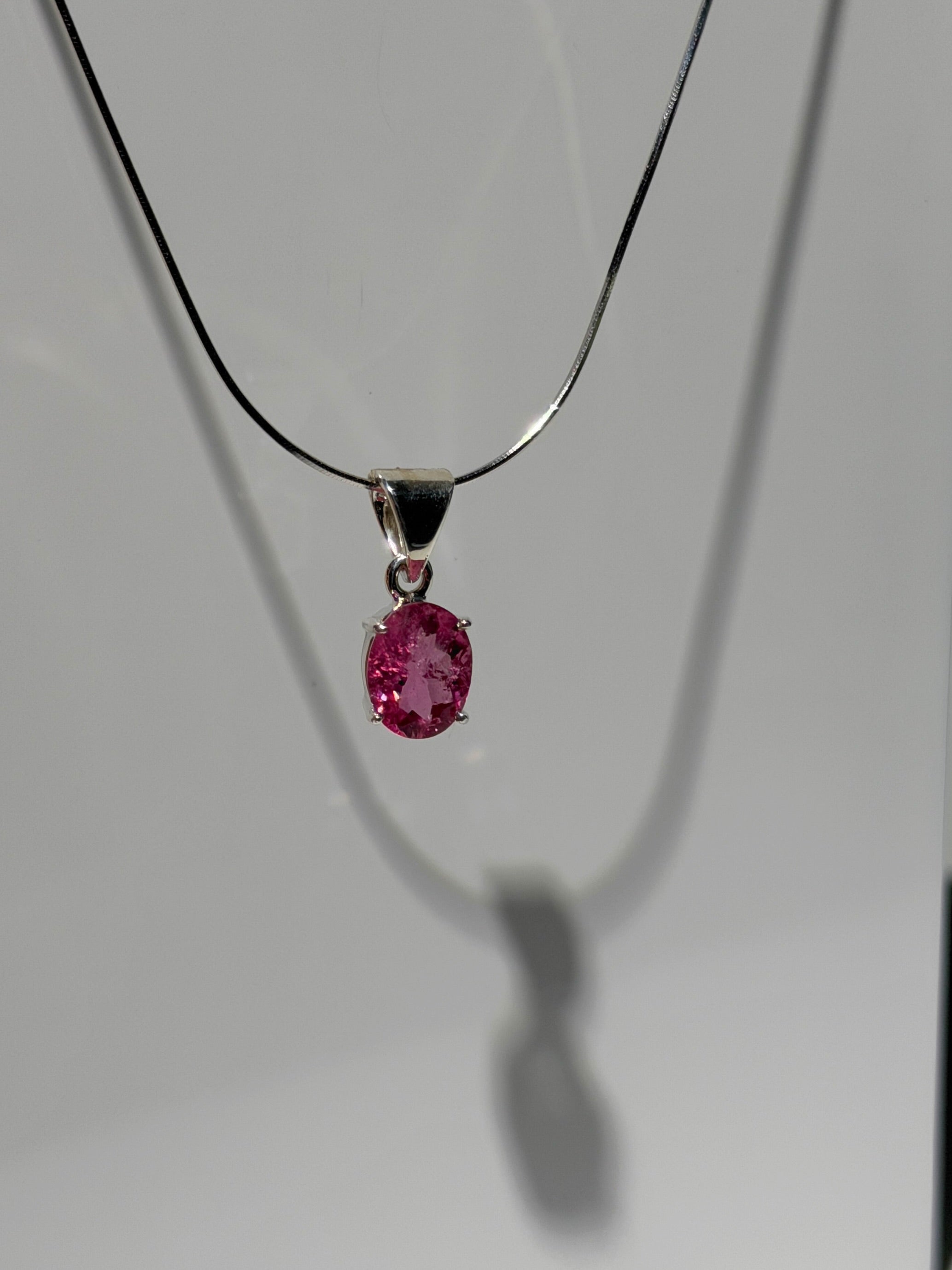Pink Turmalin Rubellit Anhänger | 925 Sterling Silber