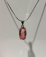 Erdbeerquarz Anhänger | Highest Quality | 925 Sterling Silber