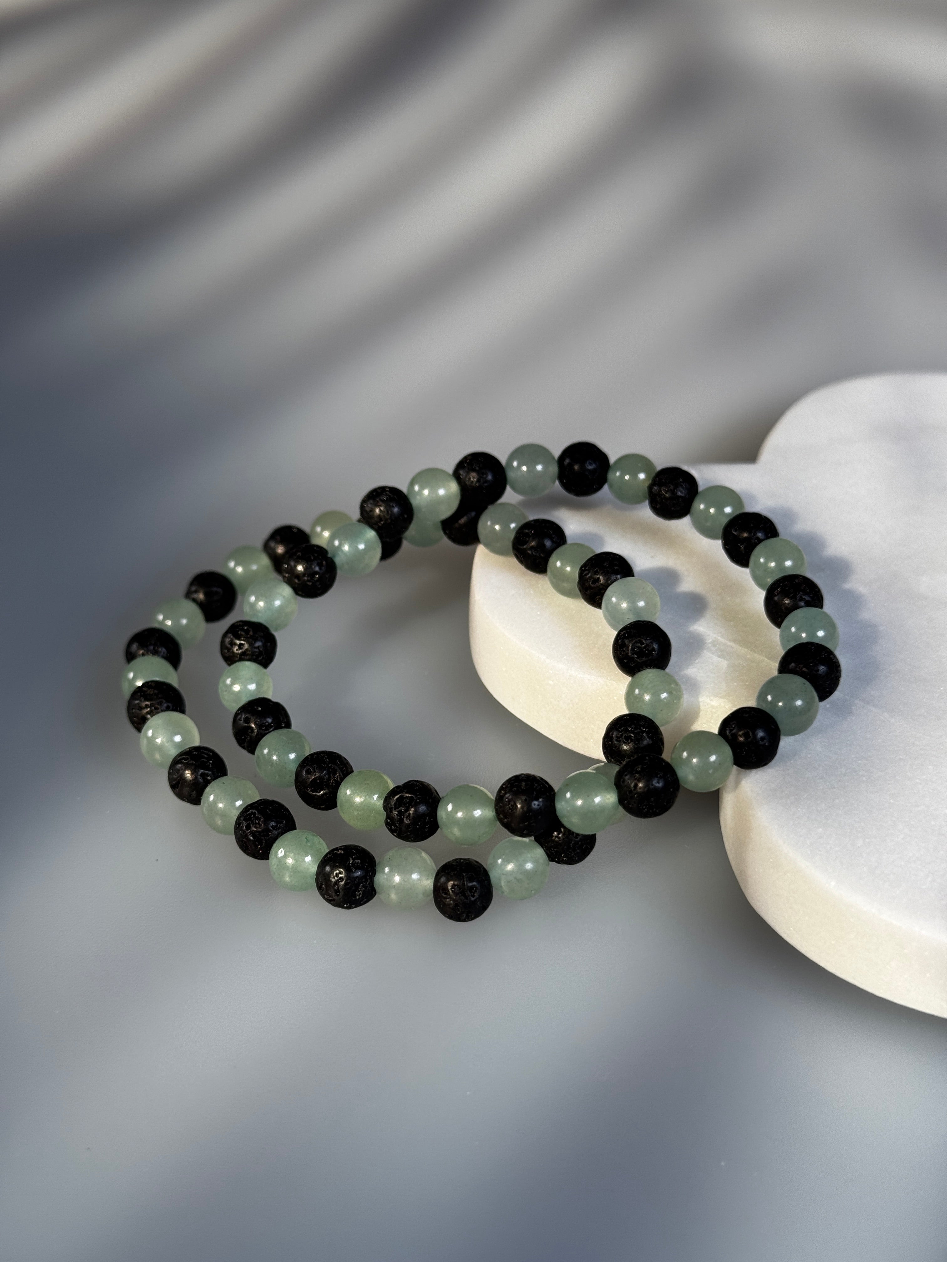 Aventurin & Lava Kugelarmband