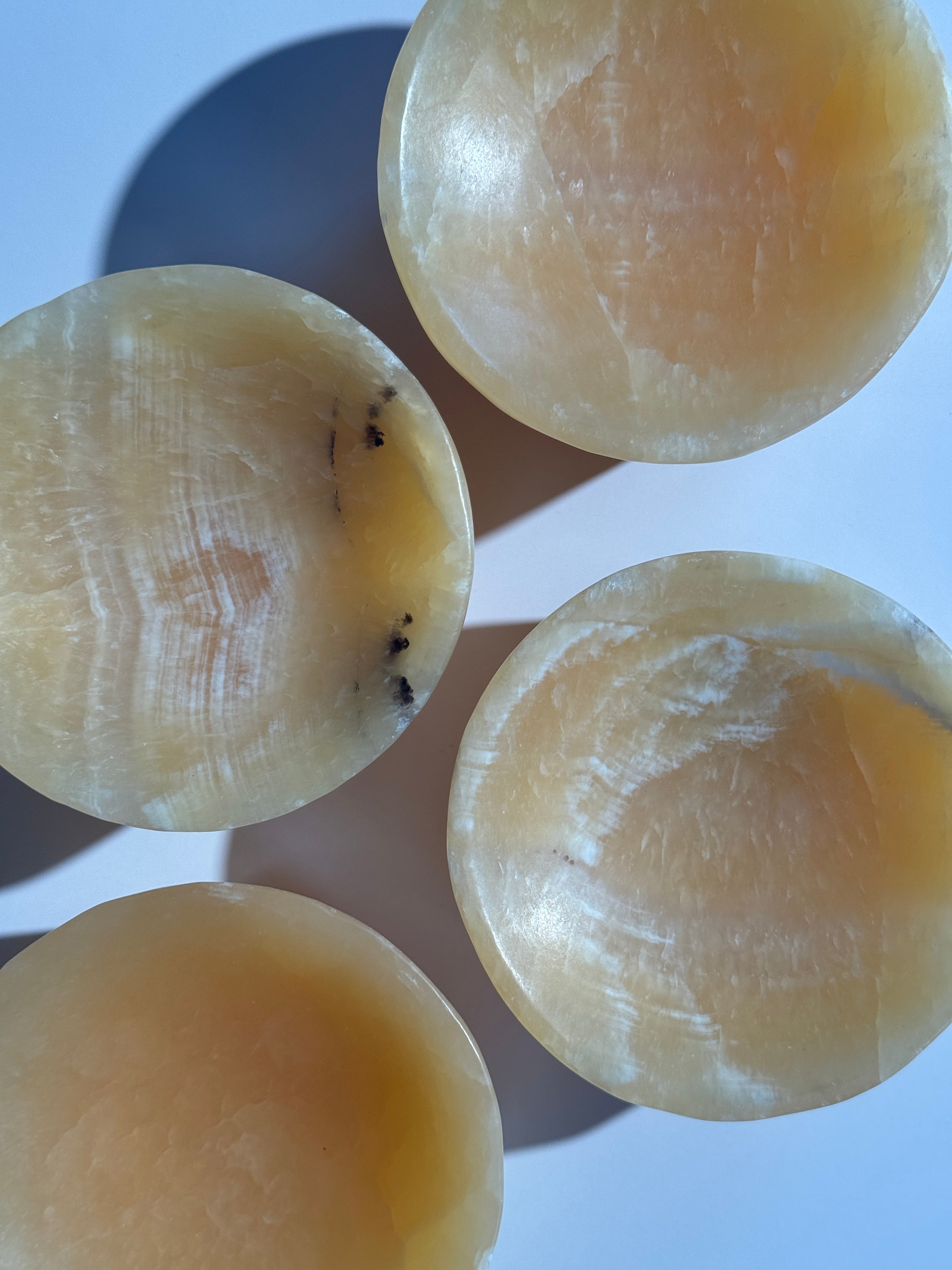 Orangencalcit Schale Rund (kräftig)