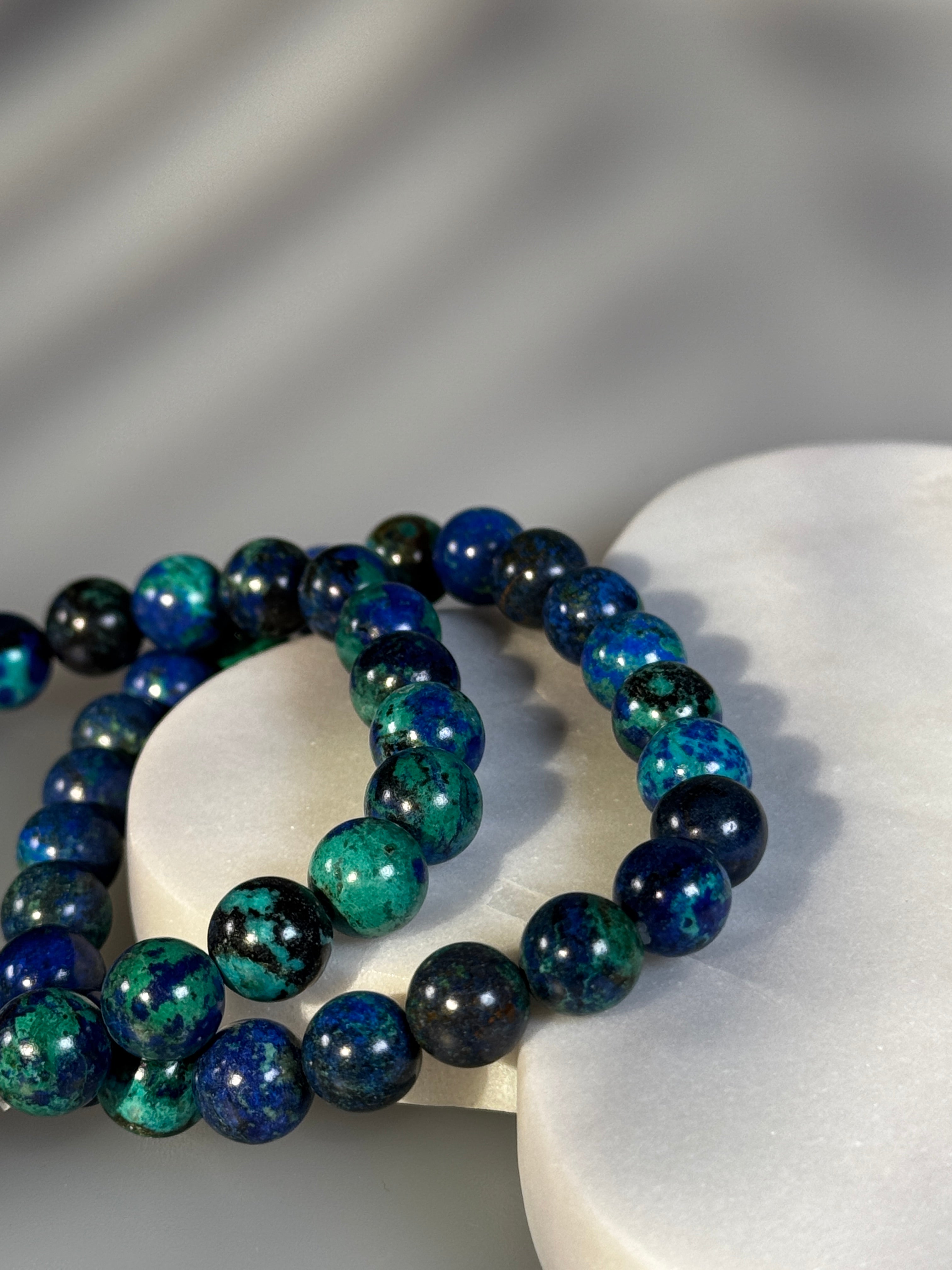 Azurit mit Malachit Kugelarmband