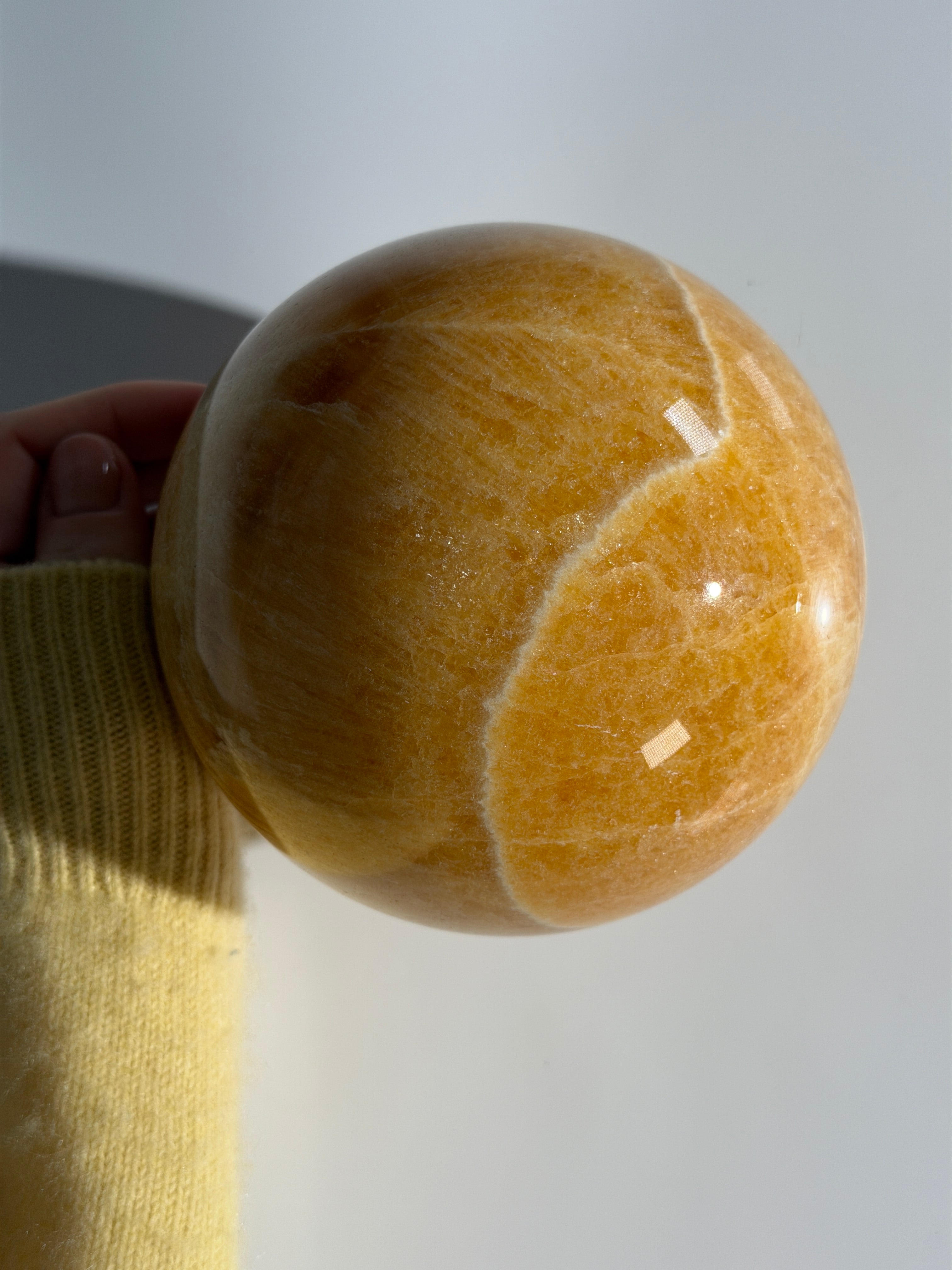 Orangen Calcit Kugel XL | Unikat