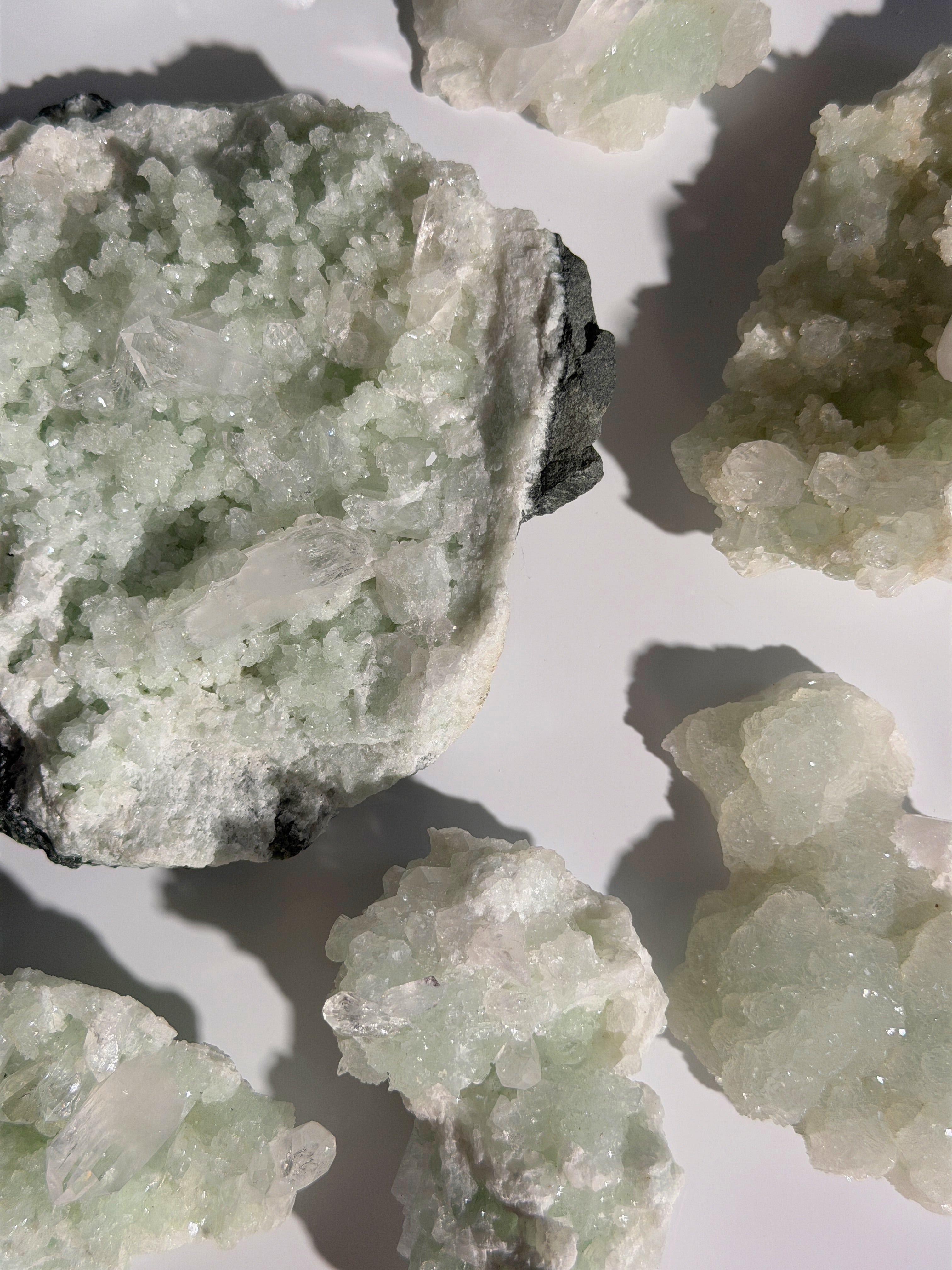 Prehnit mit Quarz Cluster | Rare