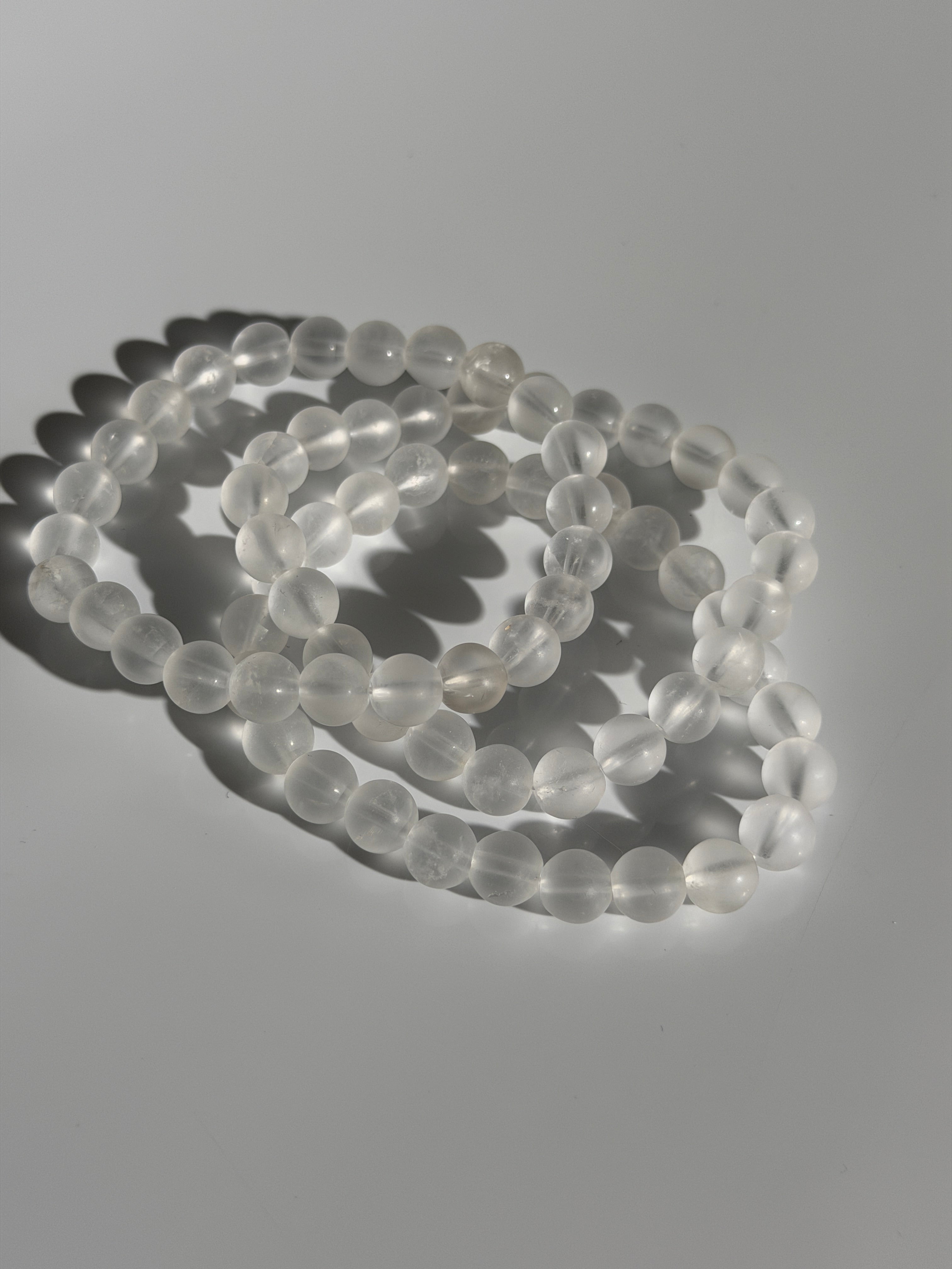 Bergkristall Kugelarmband Matt