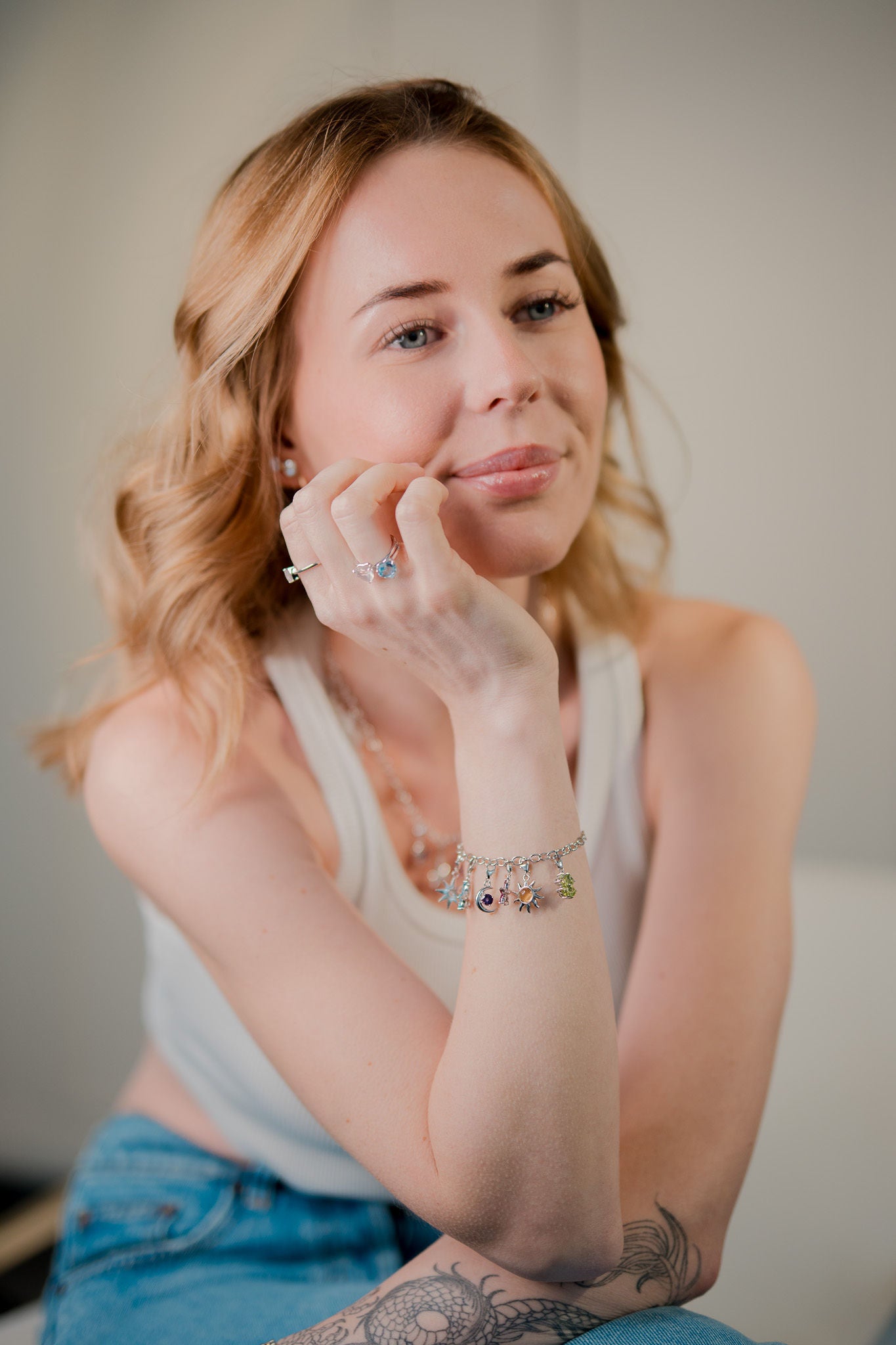 Polaris Charm - Weißer Topas