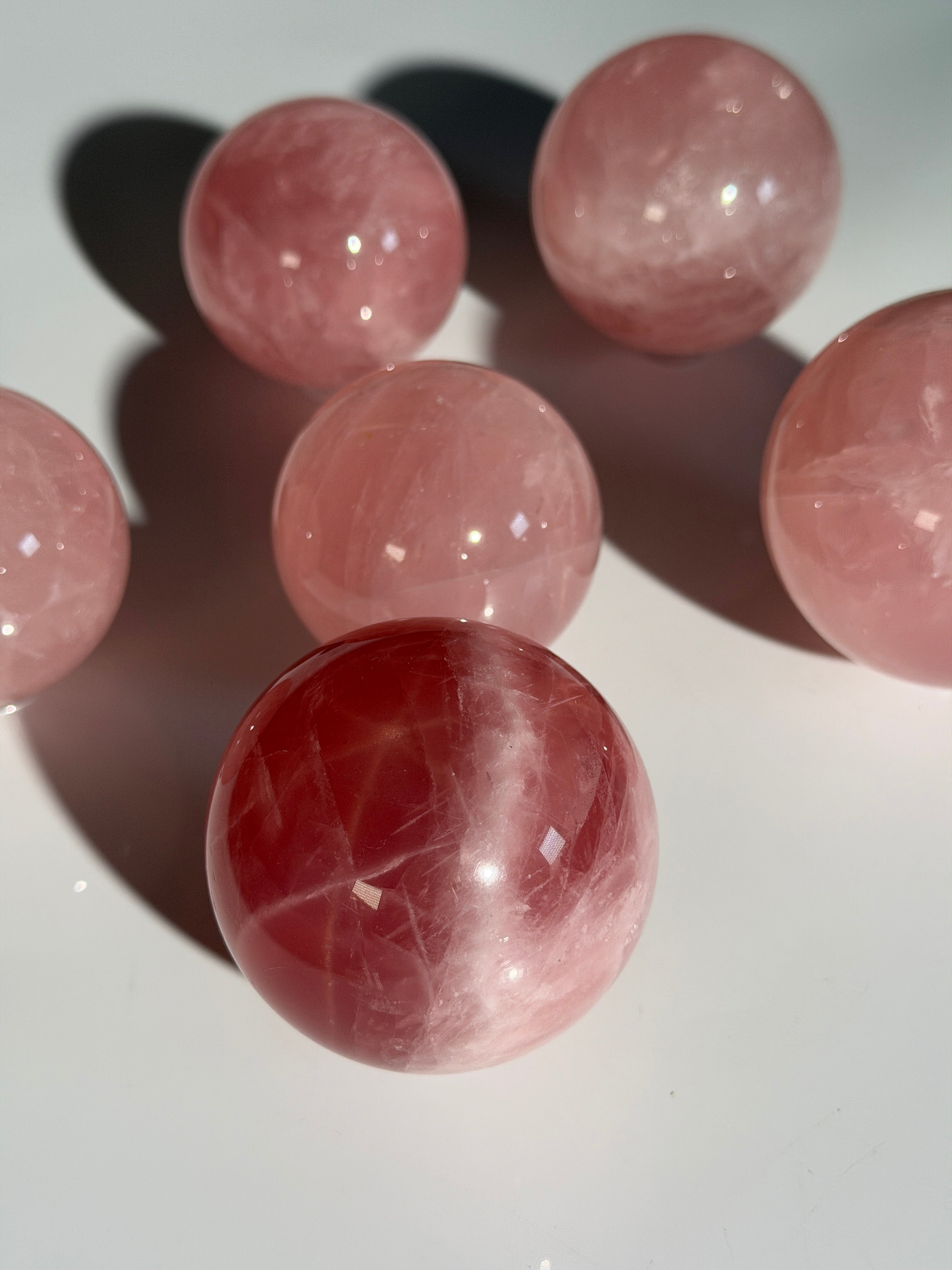 Rosenquarz Kugel mit Stern | High Quality