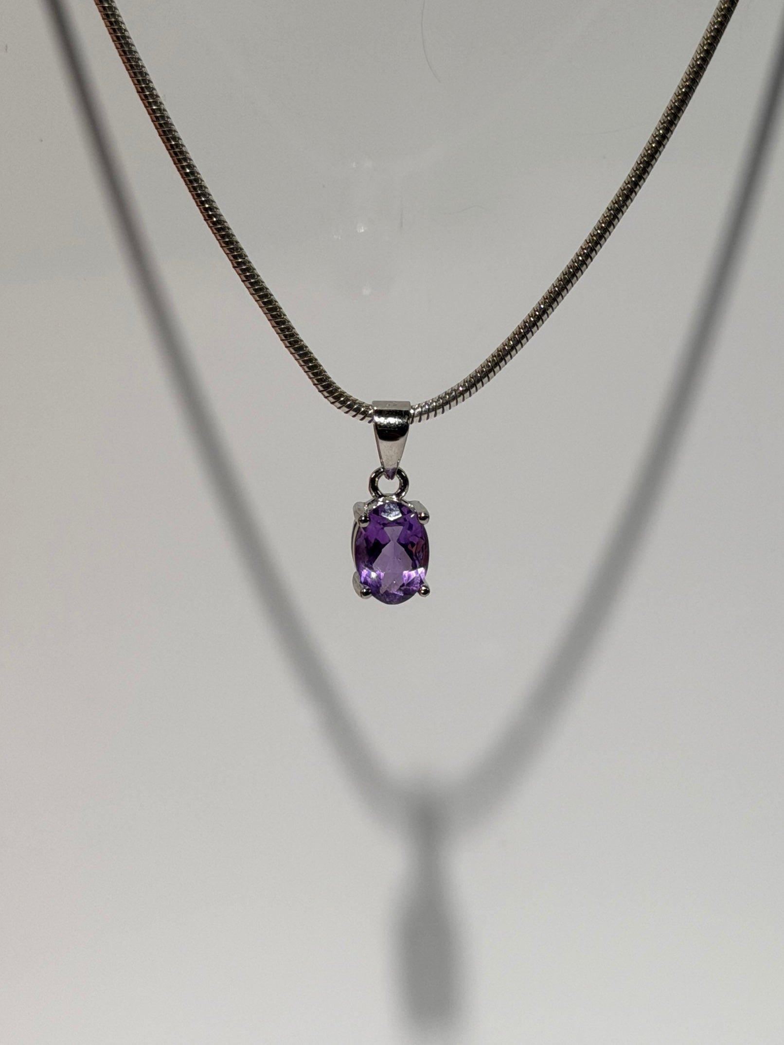 Amethyst Anhänger - Oval | 925 Sterling Silber