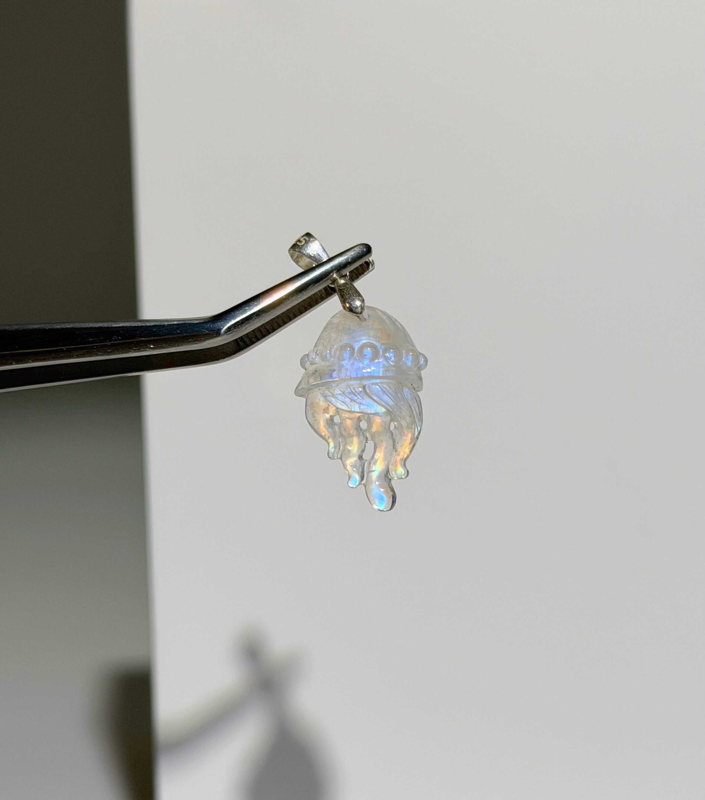 Mondstein Anhänger - Qualle | High Quality | 925 Sterling Silber