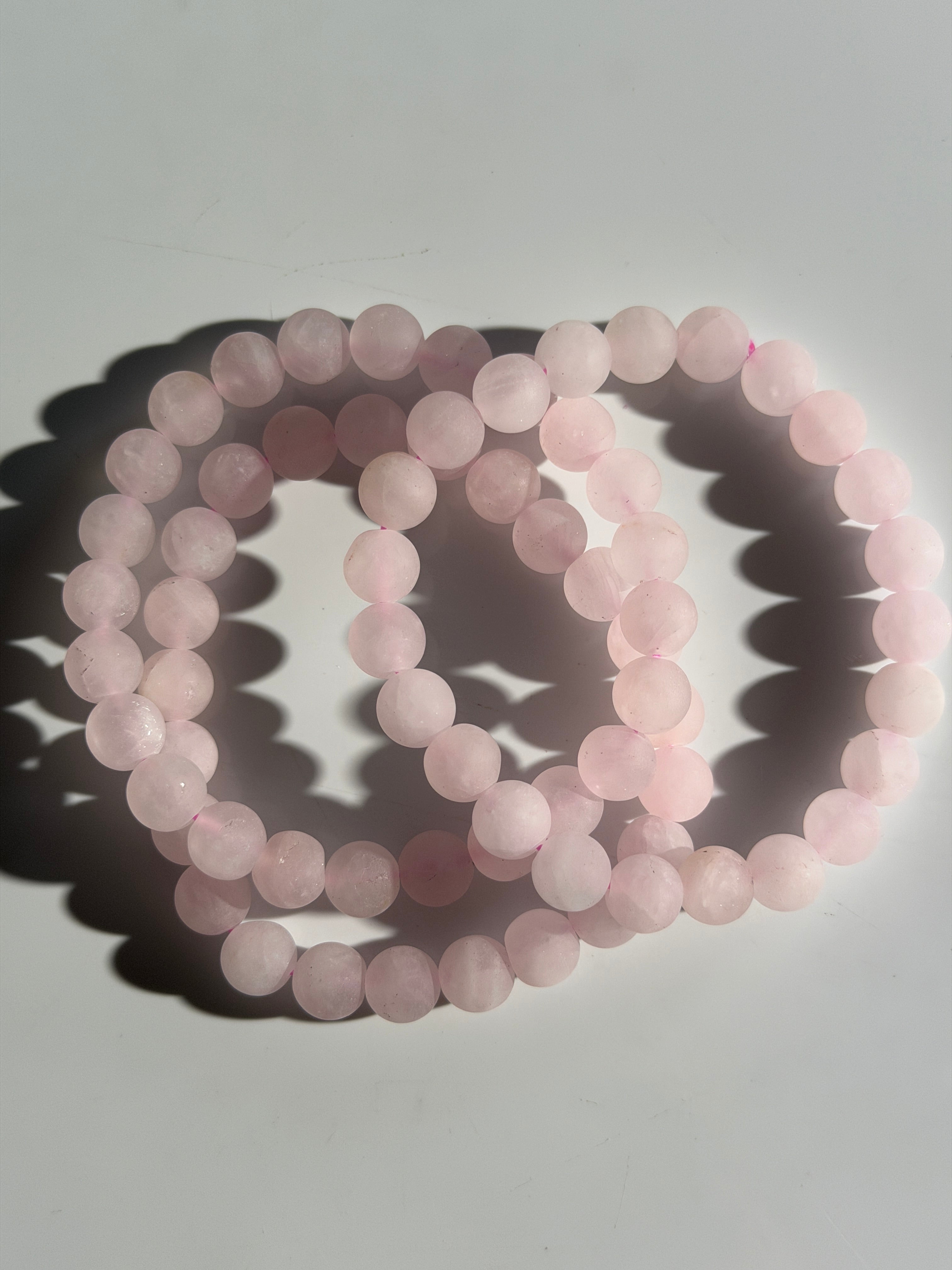 Rosenquarz Matt Kugelarmband