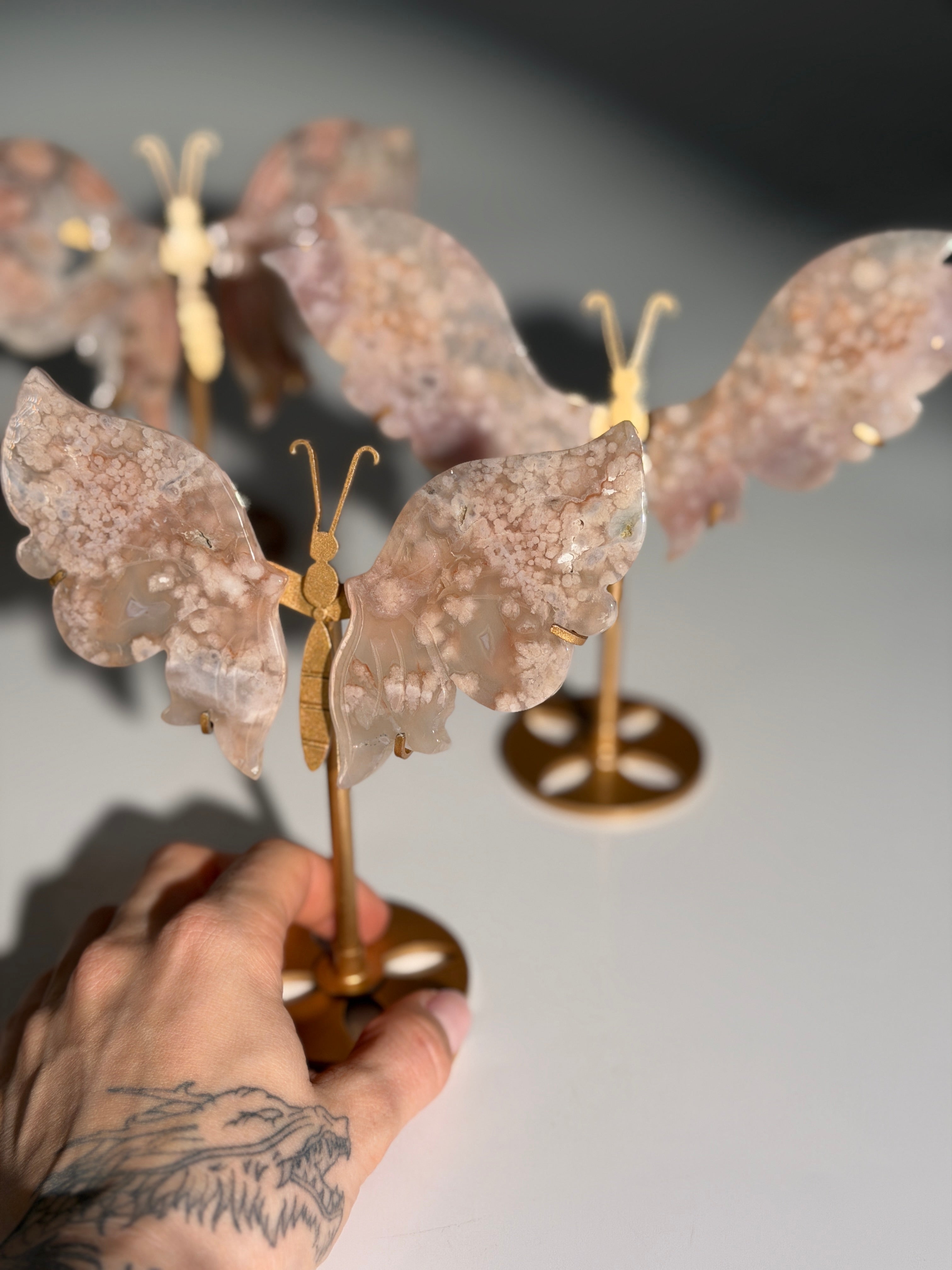 Pink Amethyst x Blumenachat Schmetterling