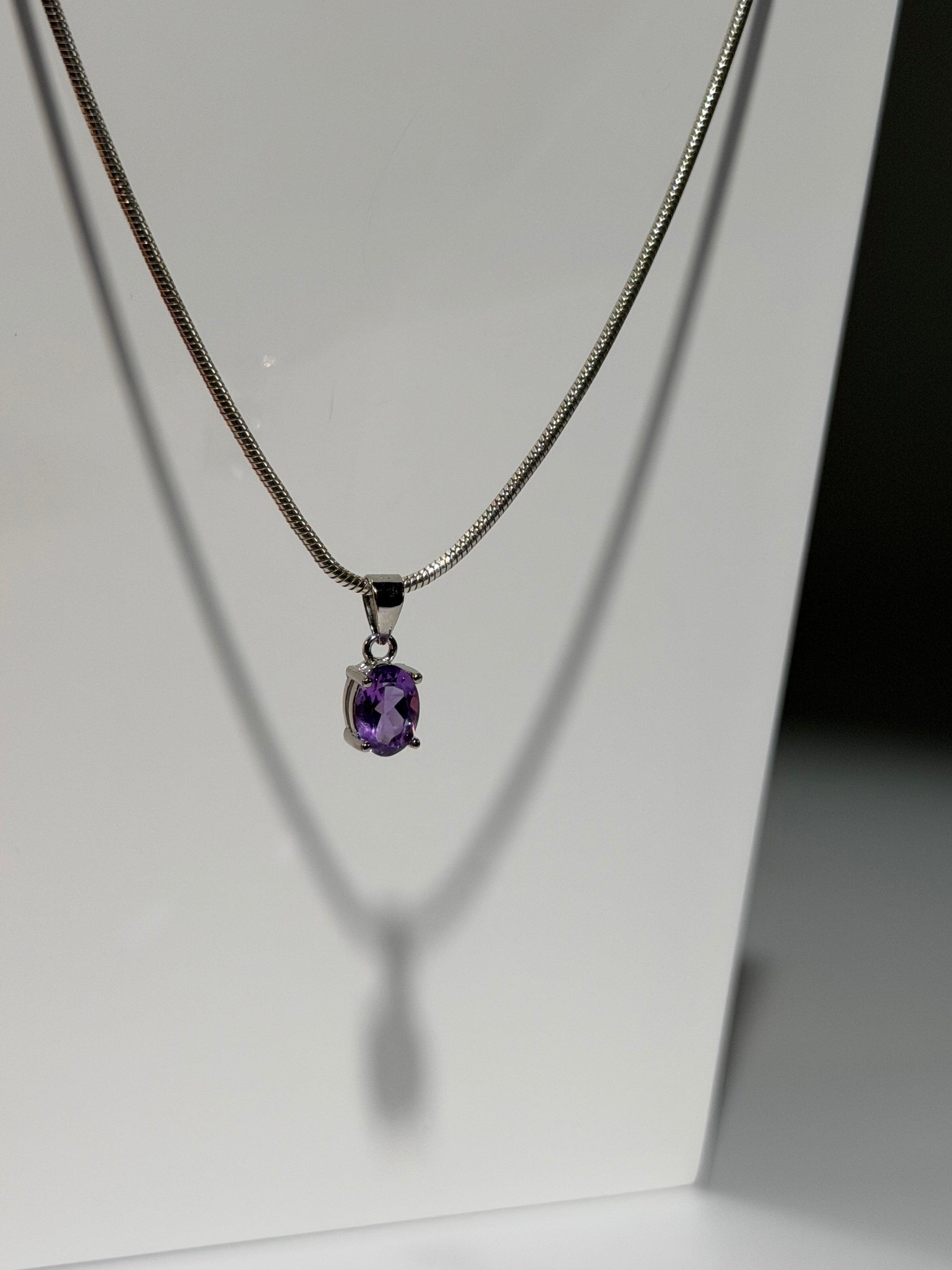 Amethyst Anhänger - Oval | 925 Sterling Silber
