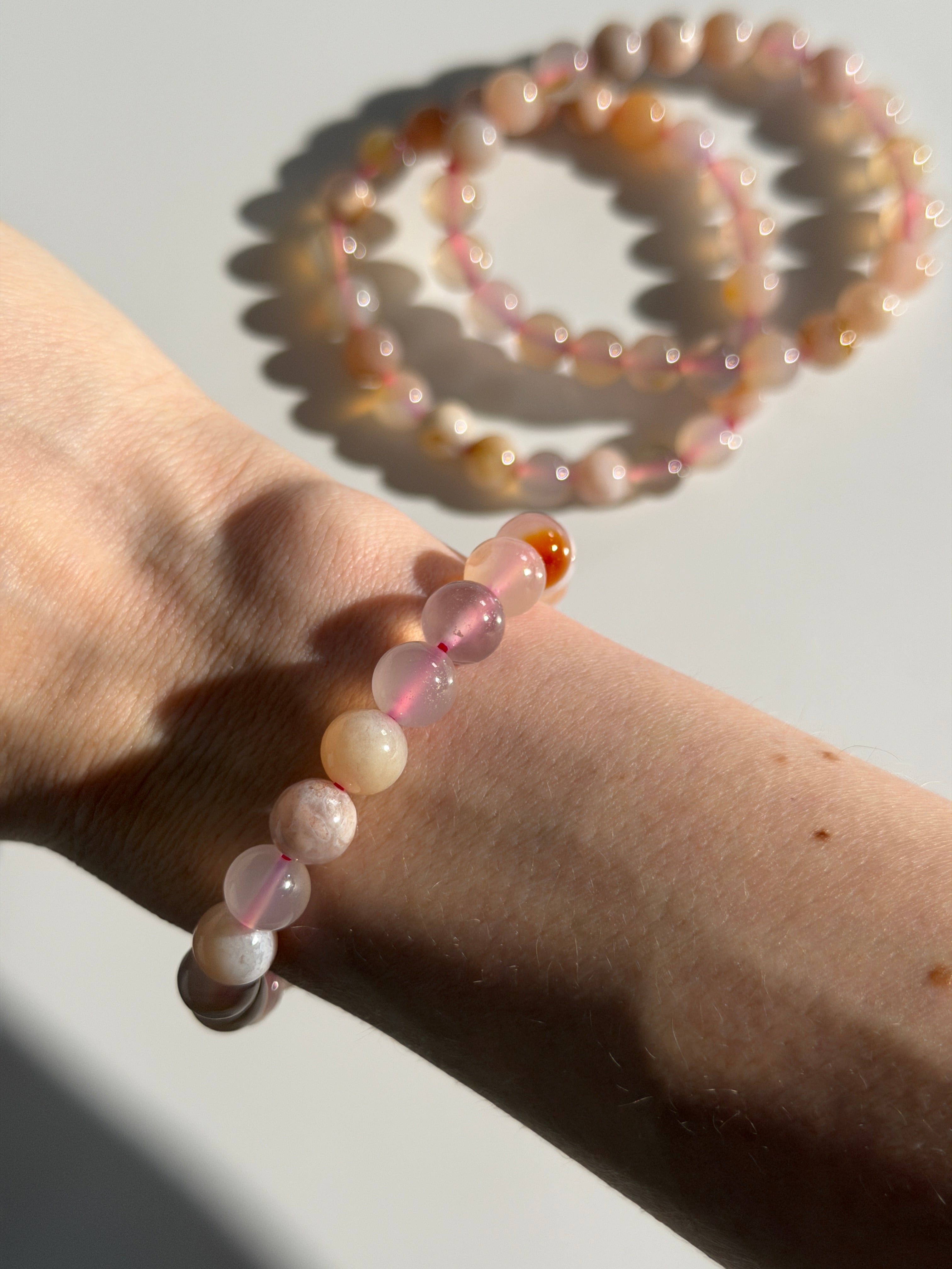 Blumenachat Kugelarmband