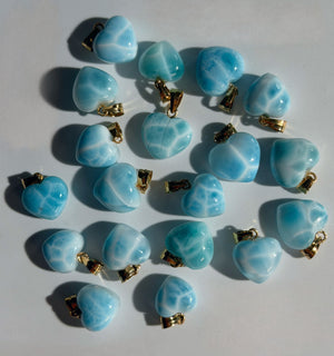 Larimar Anhänger | Gold 14k | Herz
