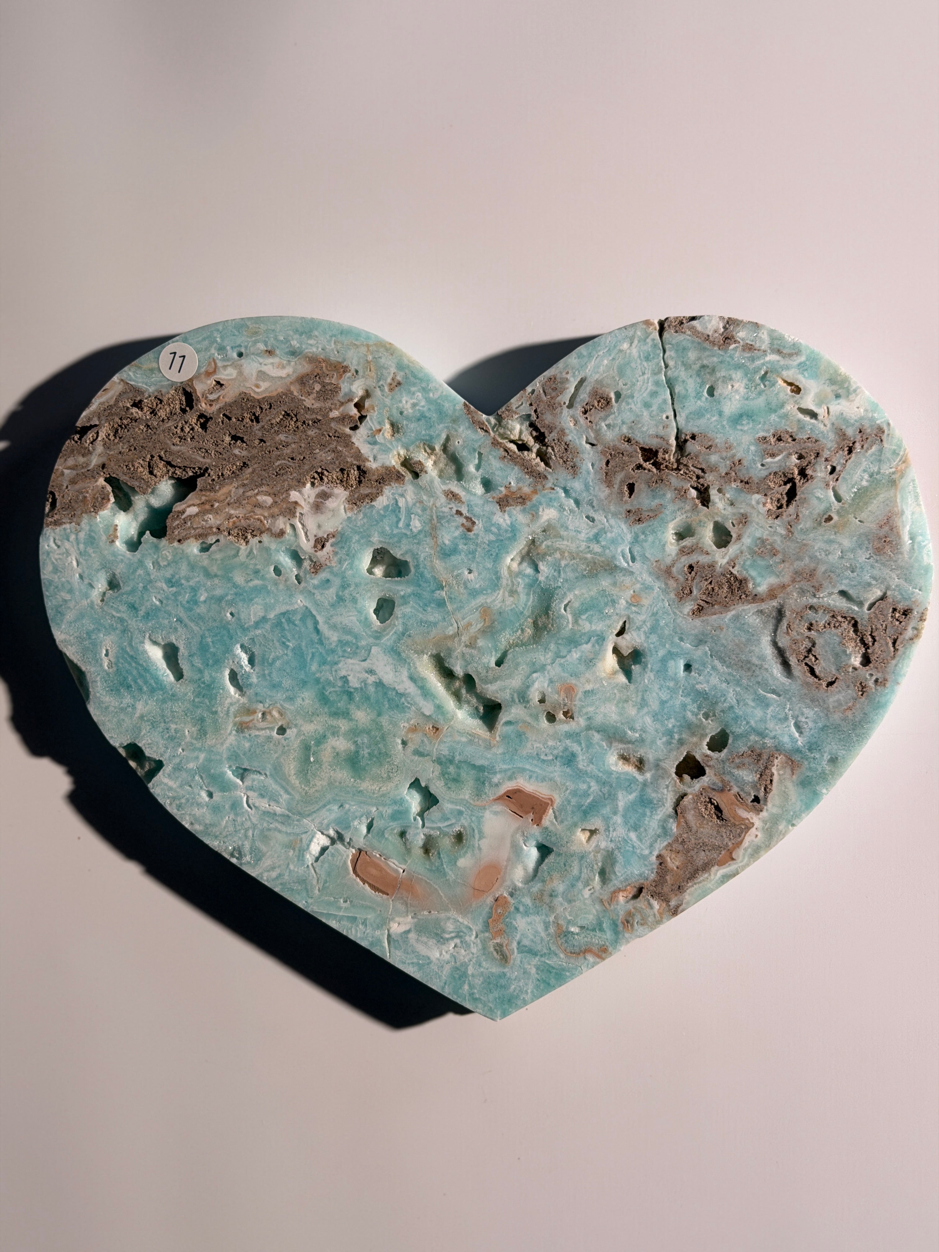 Karibischer Calcit Herz XL | SALE