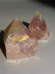 Angel Aura Rosenquarz Halbpoliert