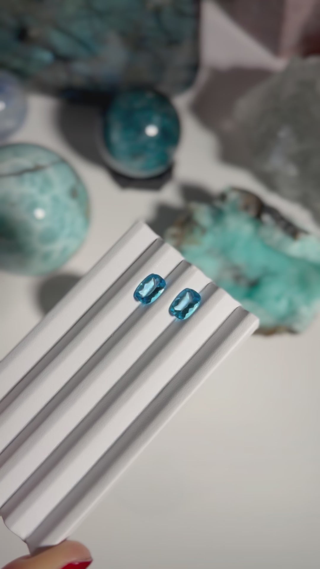Video laden: Blauer Topas | Paar | 6,08ct